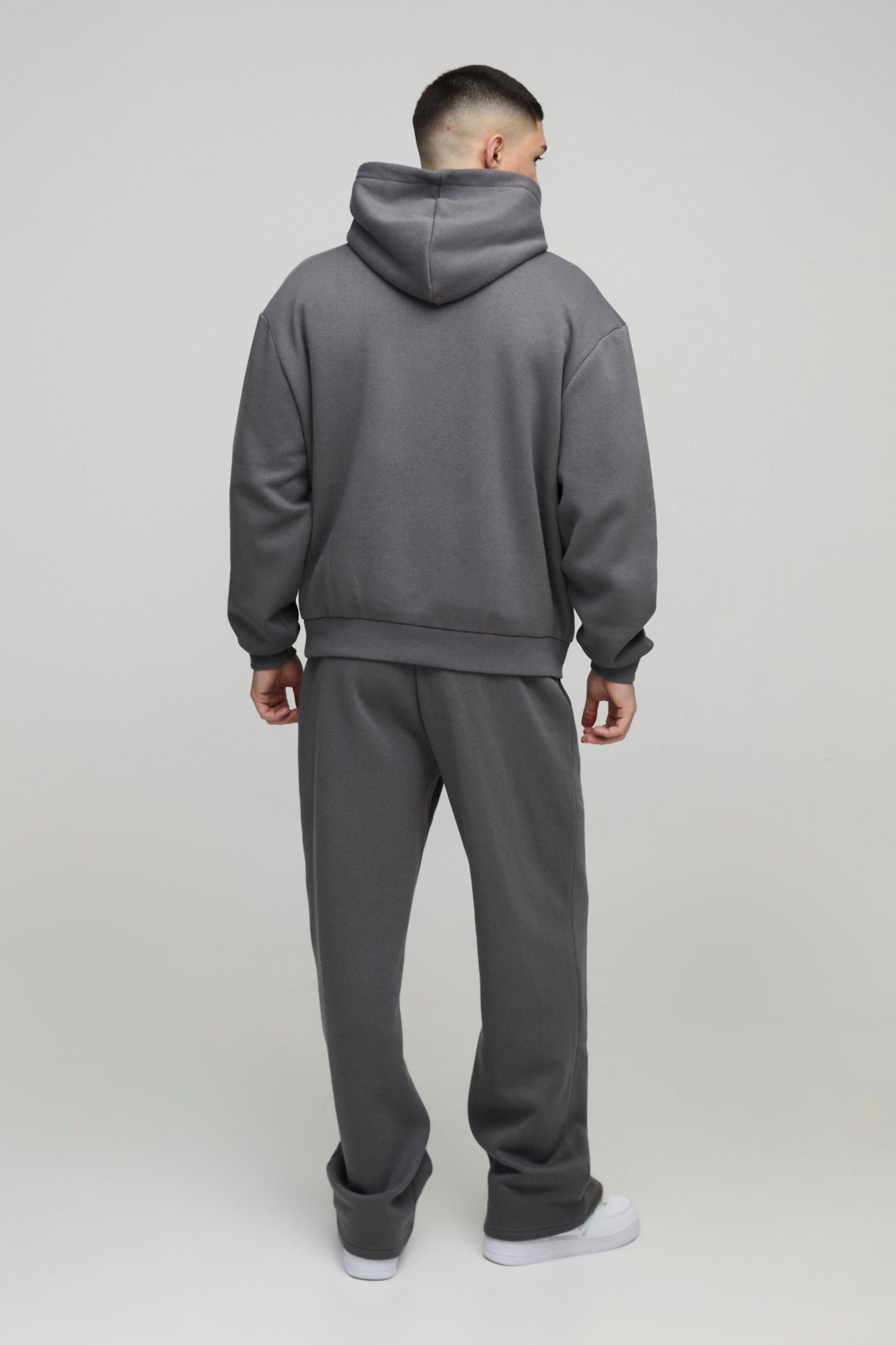 Oversized Boxy Varsity Embossed Hooded Tracksuit | boohooMAN USA Product Image