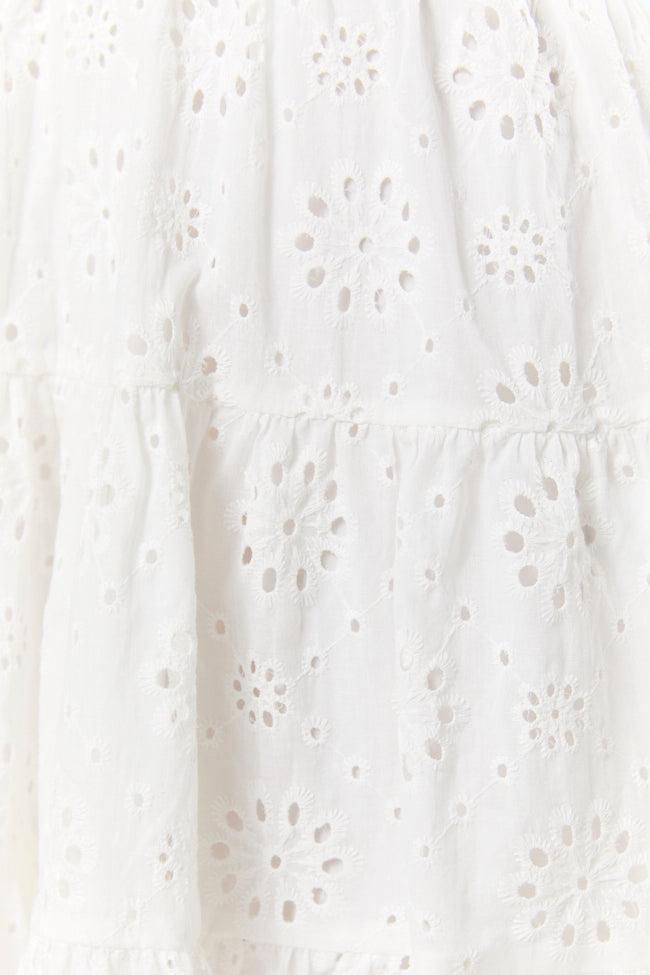 Wear With Love White Tie Shoulder Eyelet Dress FINAL SALE Product Image