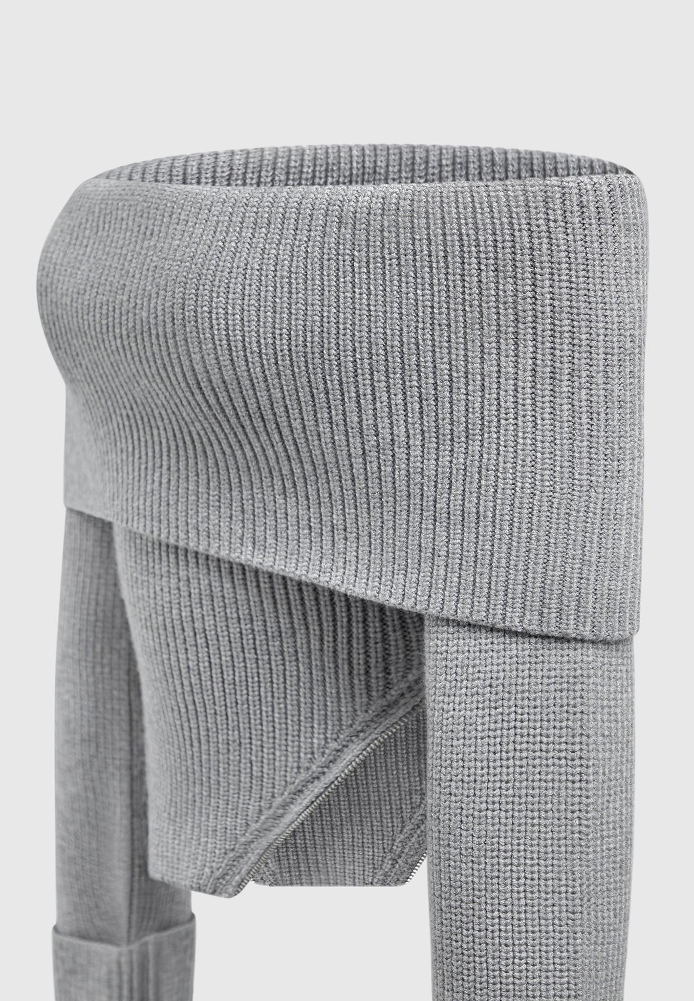 Zip Detail Knit Bandeau Top - Grey Female Product Image