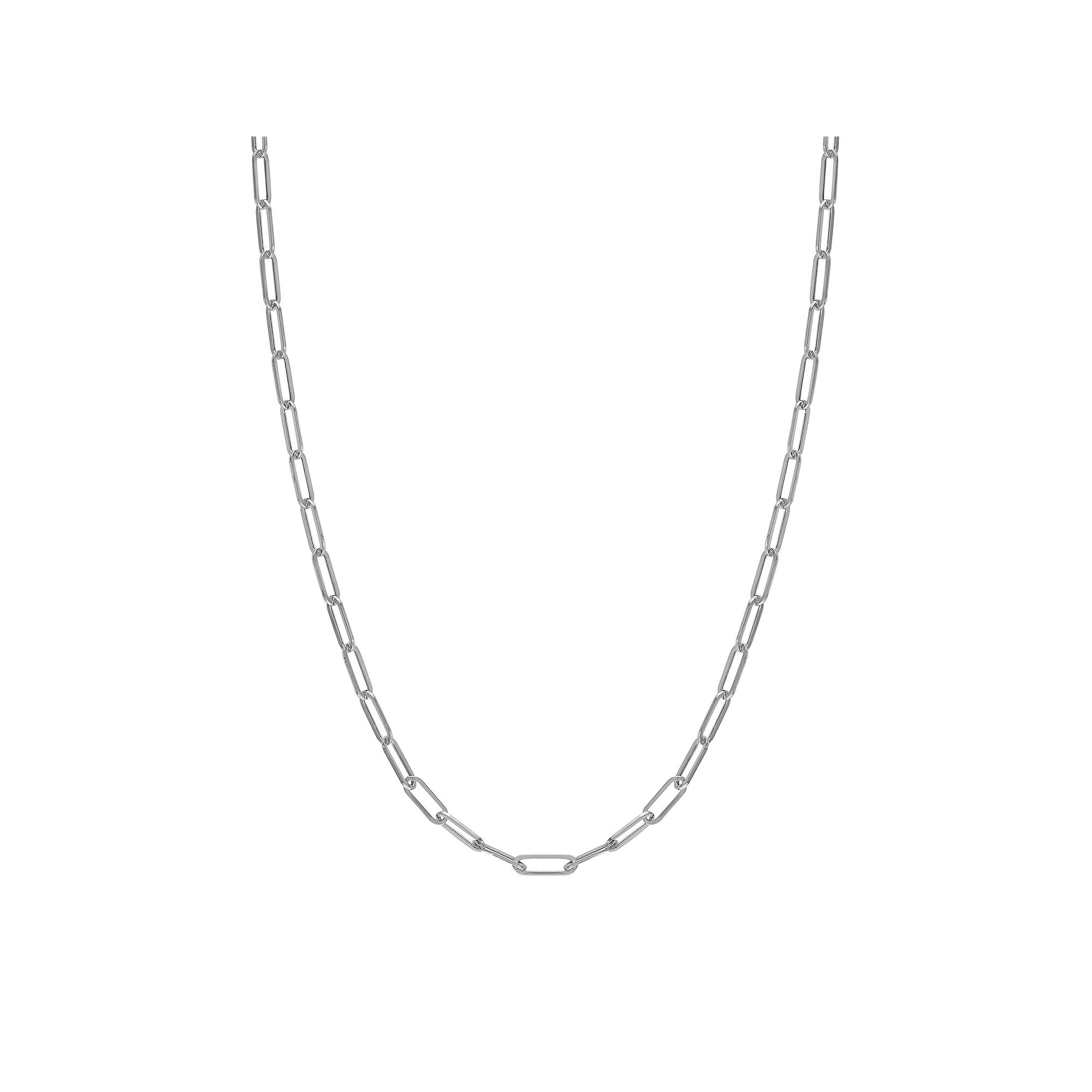 Jordan Blue 14k Gold 3.15 mm Paper Clip Chain Necklace, Women's, Size: 18", White Product Image