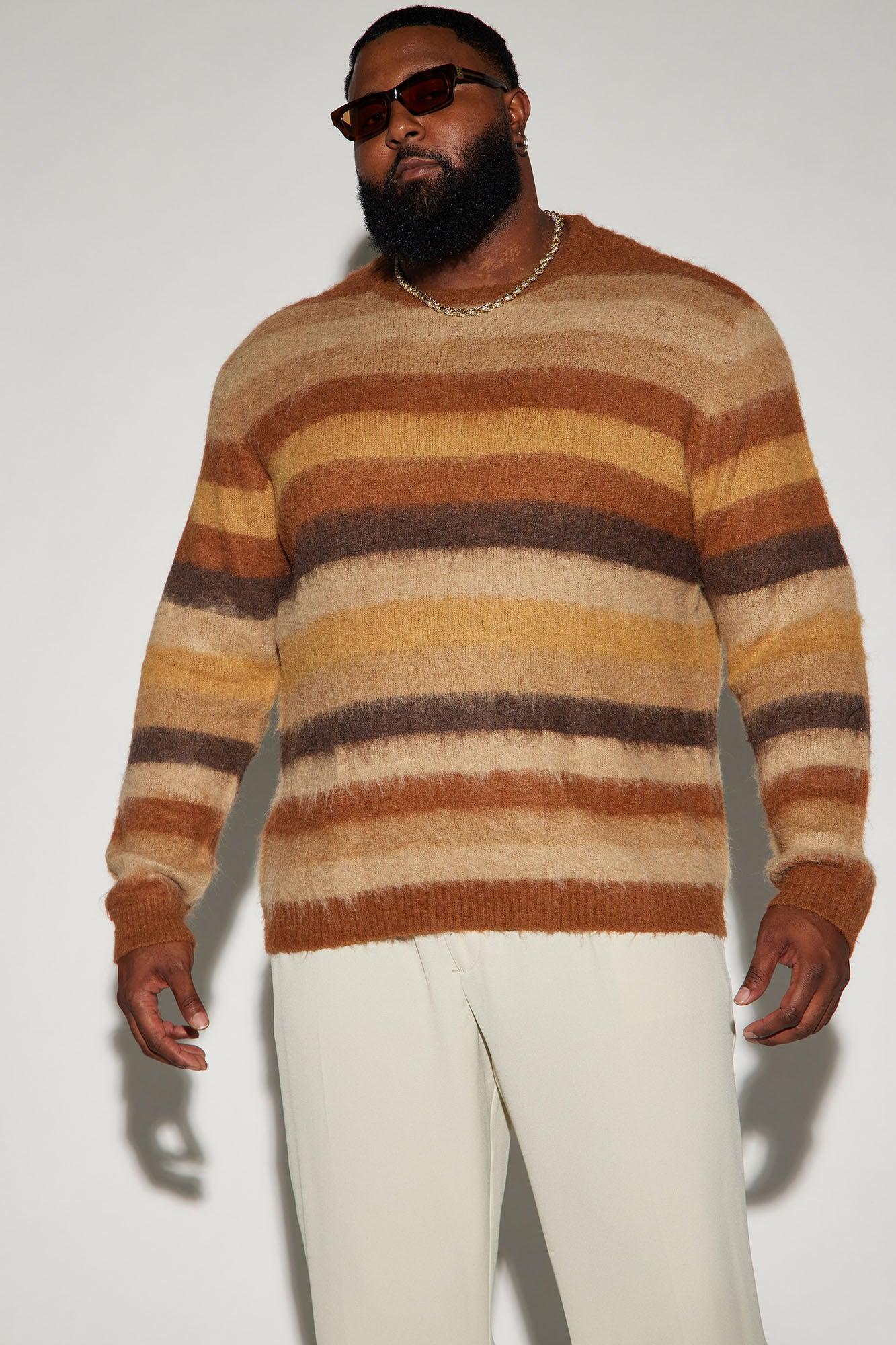 Mohair Crewneck - Brown Combo Product Image