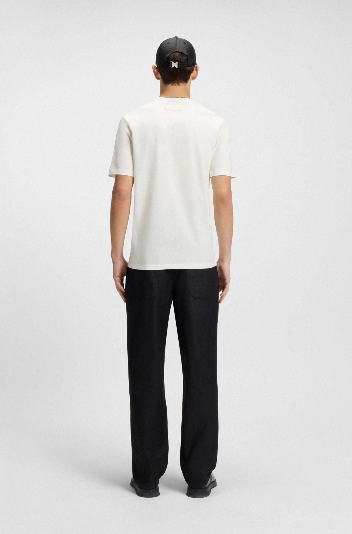 HUGO - Slim-fit T-shirt with mercerized cotton - White Product Image