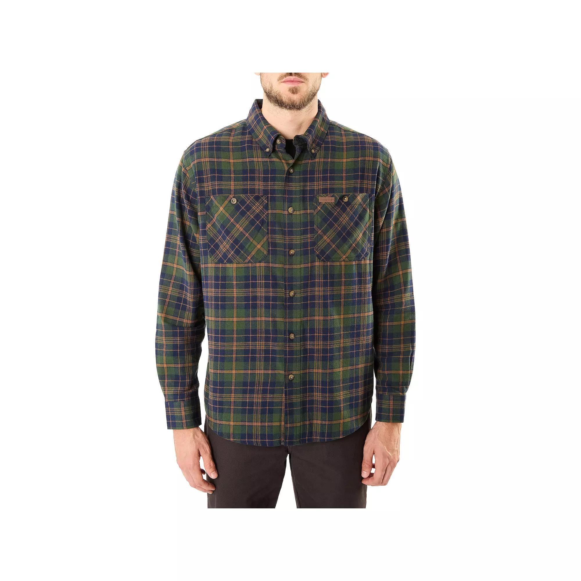Men's Smith's Workwear Regular-Fit Two-Pocket Flannel Button-Down Shirt,  Product Image