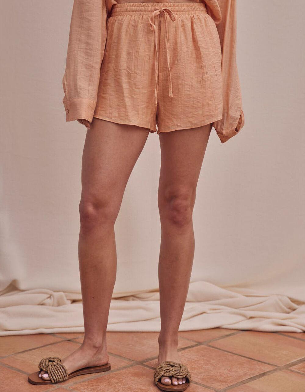 WEST OF MELROSE Textured Pull On Womens Shorts - PEACH Product Image