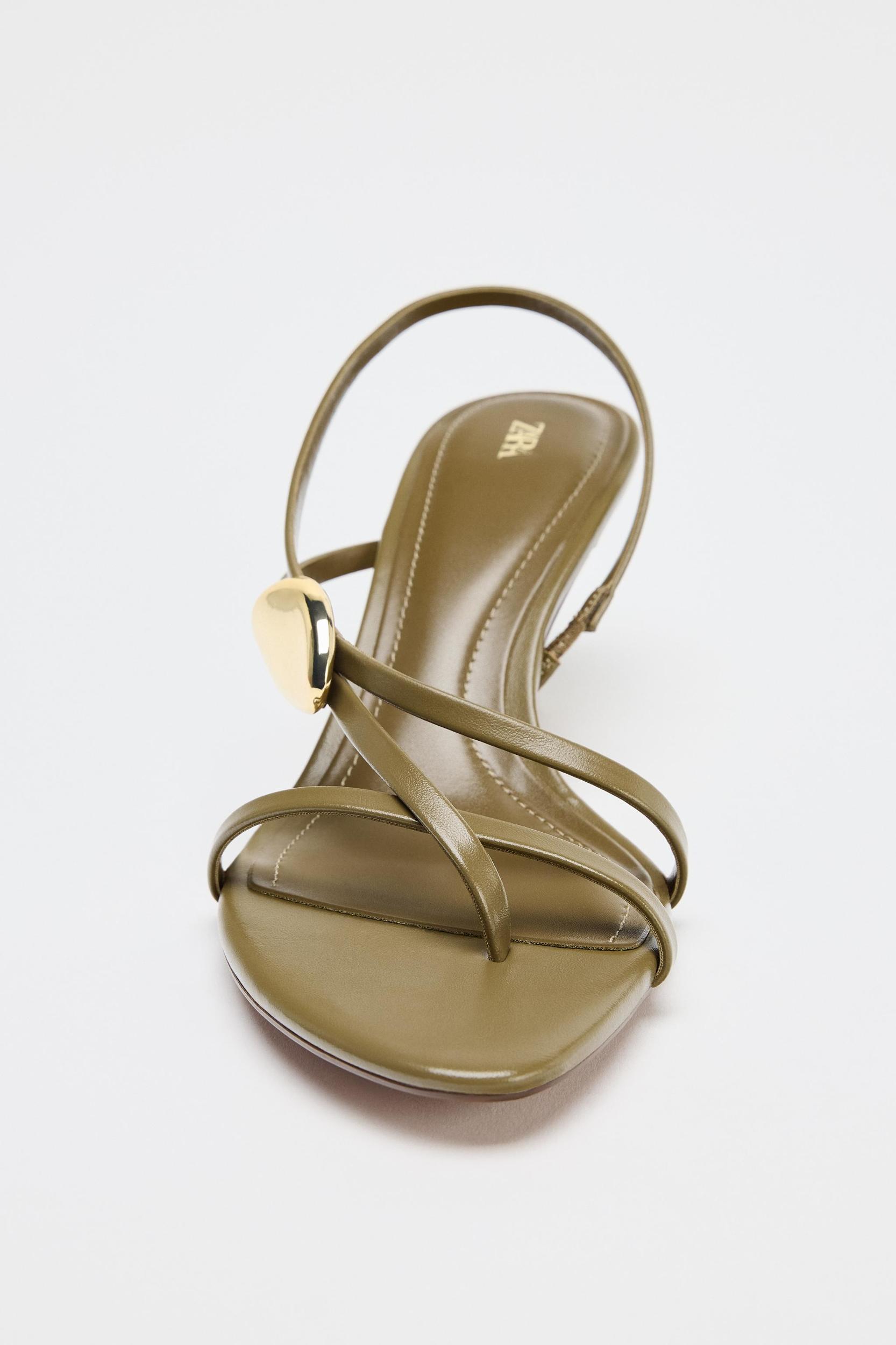 STRAPPY HEELED SANDALS WITH METAL DETAIL Product Image