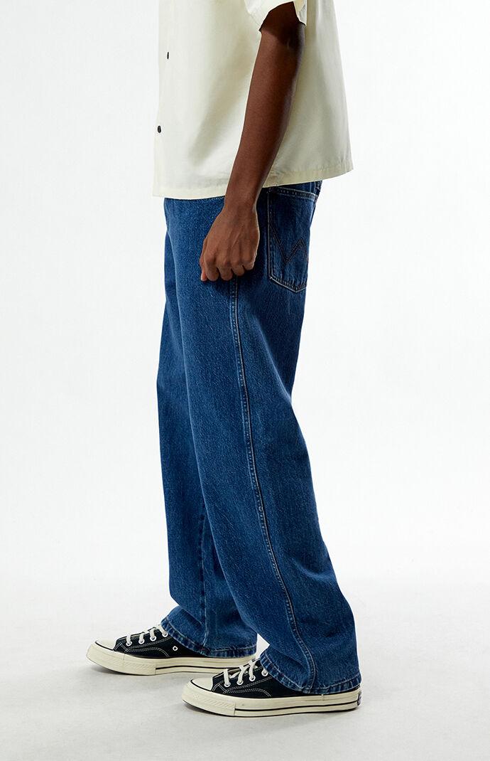 Dark Blue Loose Jeans Product Image