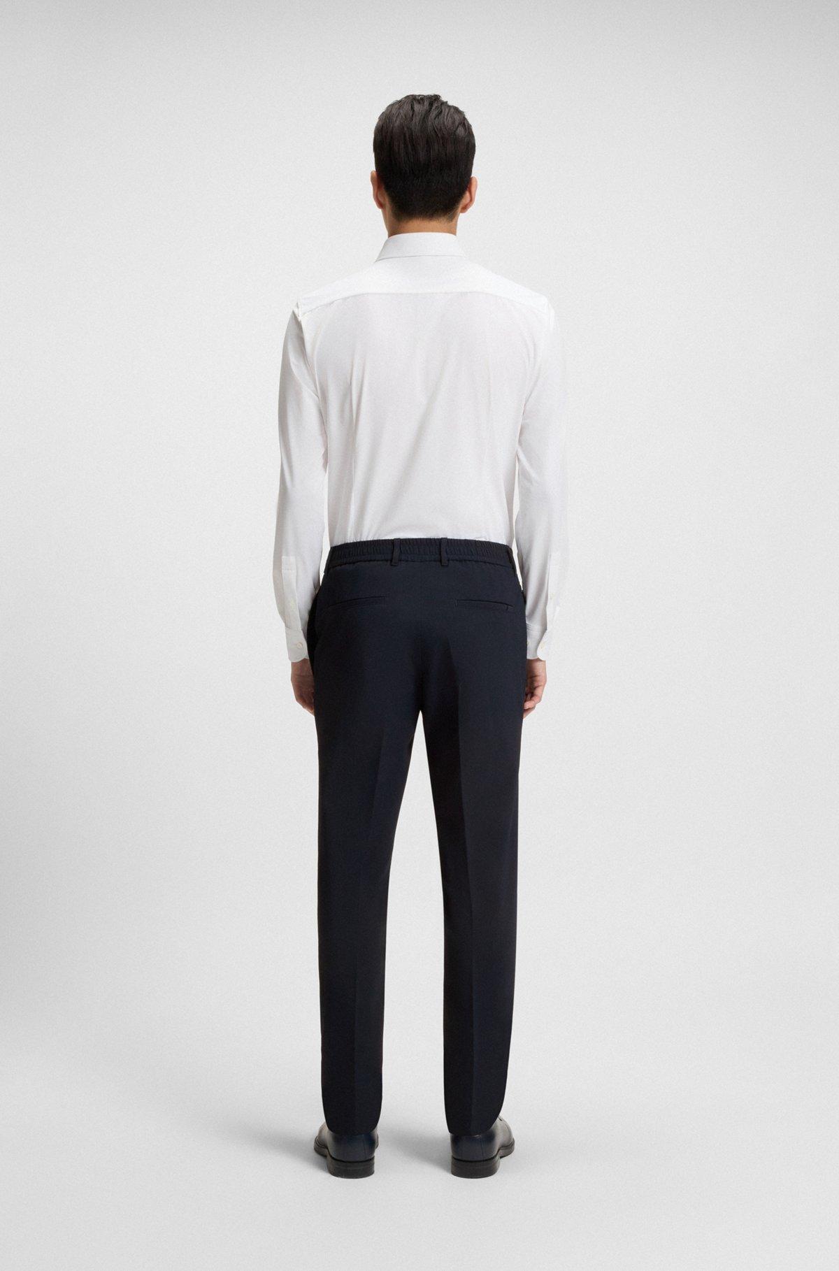 BOSS - Packable slim-fit trousers in performance-stretch fabric - Dark Blue Product Image