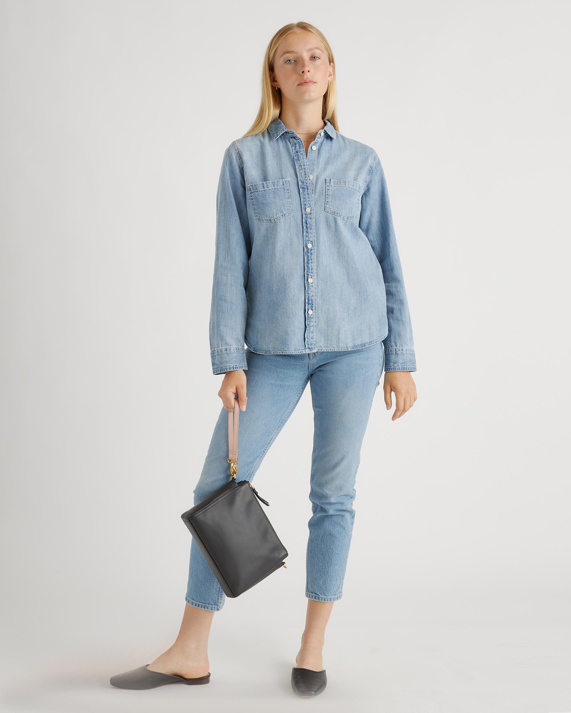 Quince | Women's Italian Leather Triple Compartment Crossbody Product Image