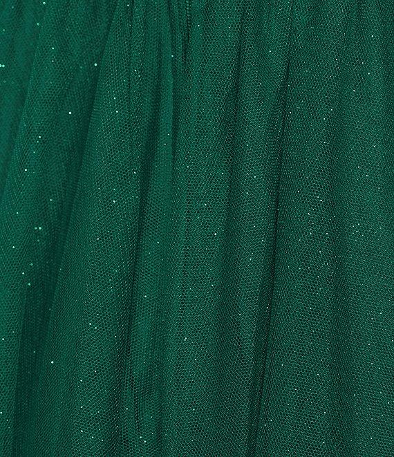 City Vibe Sweetheart Neck Twist Front Tie Straps Illusion Back Shirred Ballgown Product Image