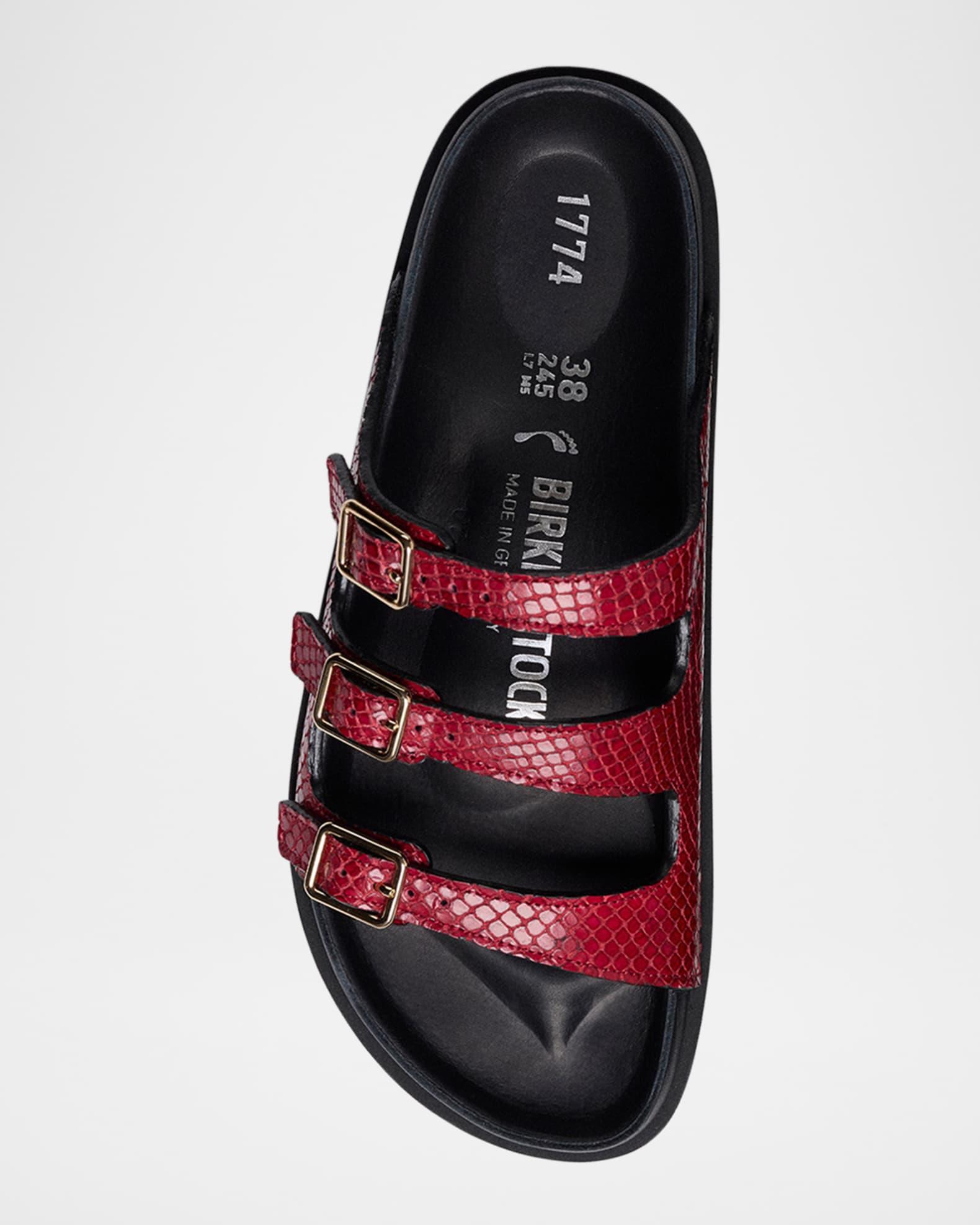 Florida Snake-Embossed Trio Slide Sandals Product Image