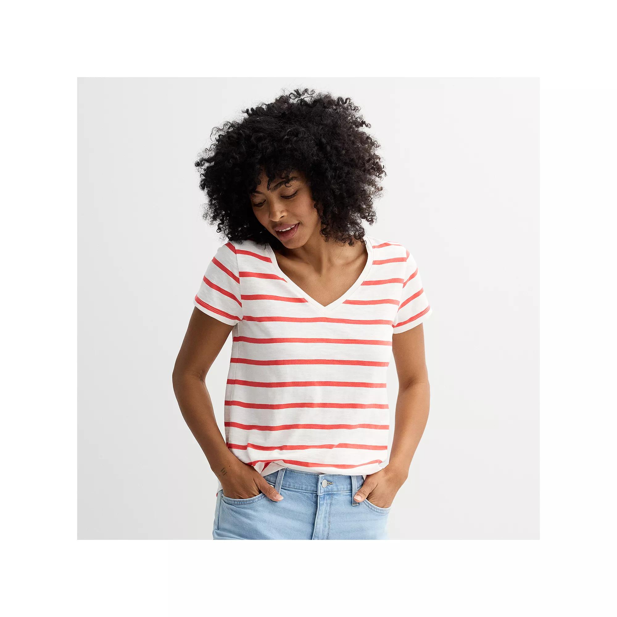 Womens Sonoma Goods For Life Everyday Short Sleeve V-Neck Tee Product Image