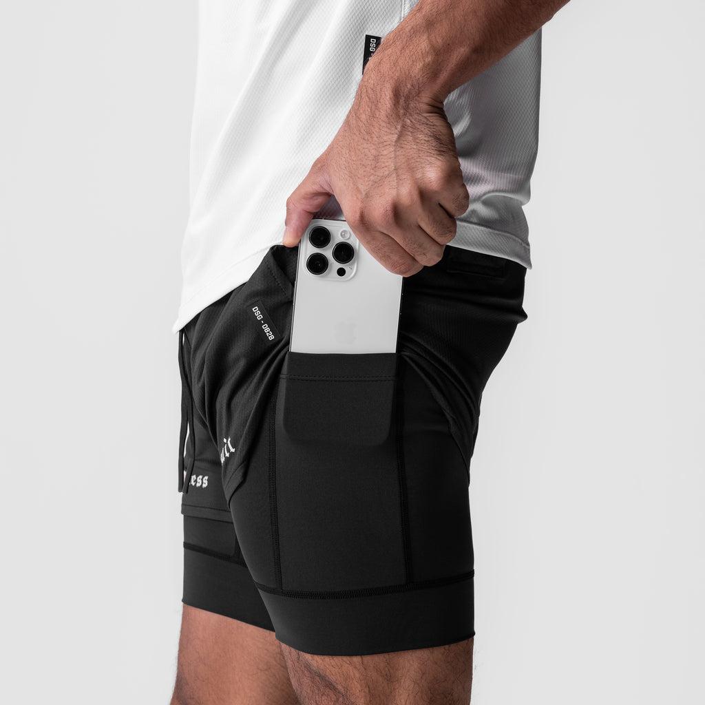 0828. AeroSilver® 5" Liner Short - Black "RP"/Black Male Product Image