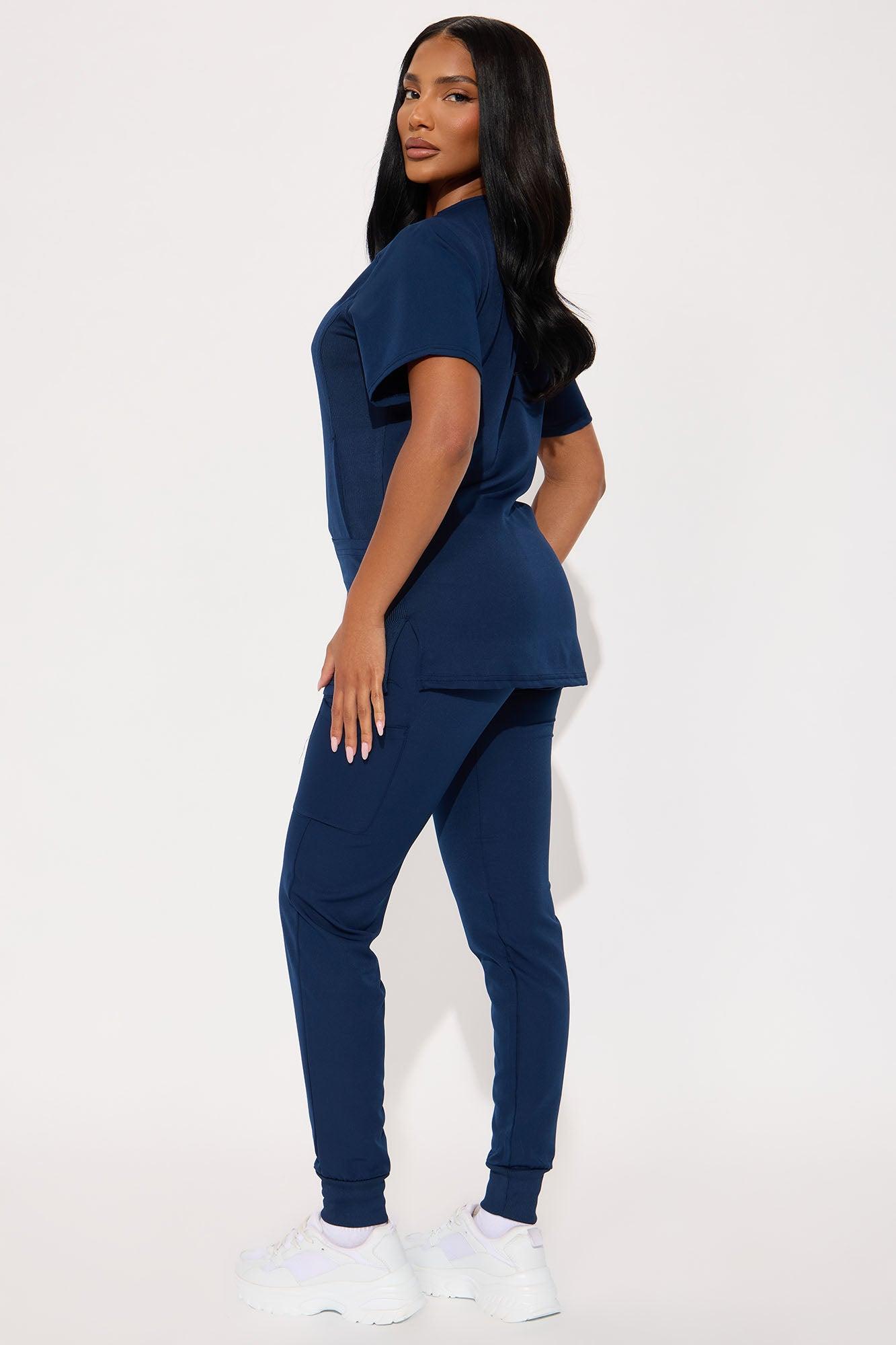 Assist You Stretch Uniform Scrub Jogger Set - Navy Female Product Image