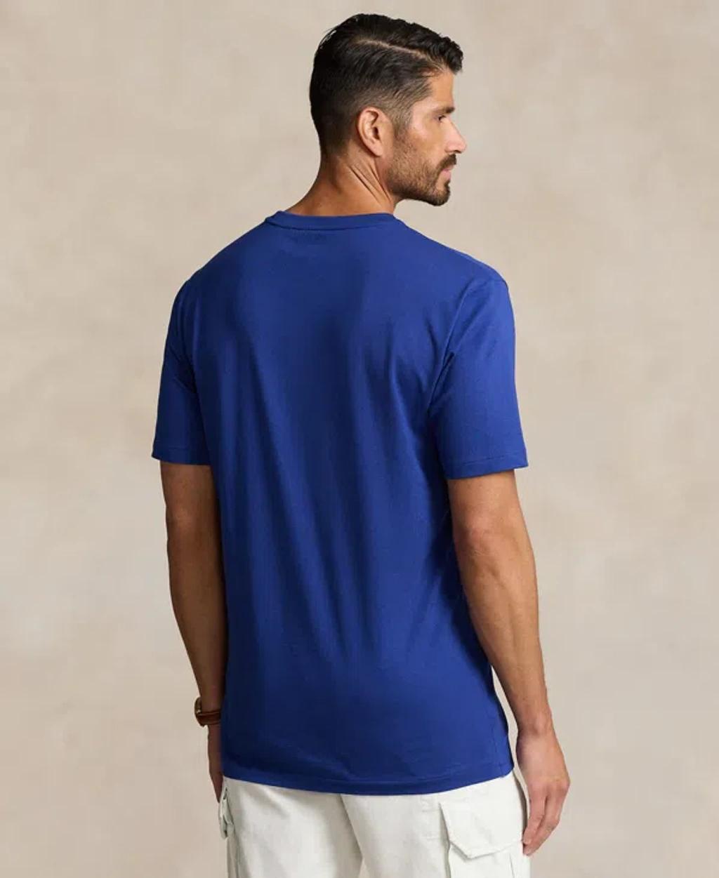POLO RALPH LAUREN Slim-fit Logo-embroidered Cotton-jersey T-shirt In Navy Product Image