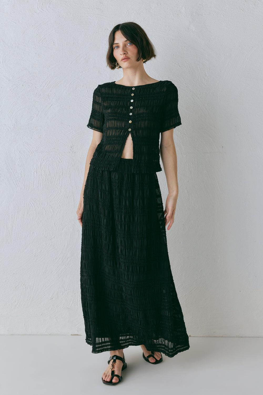 Mia Midi Skirt Black Product Image