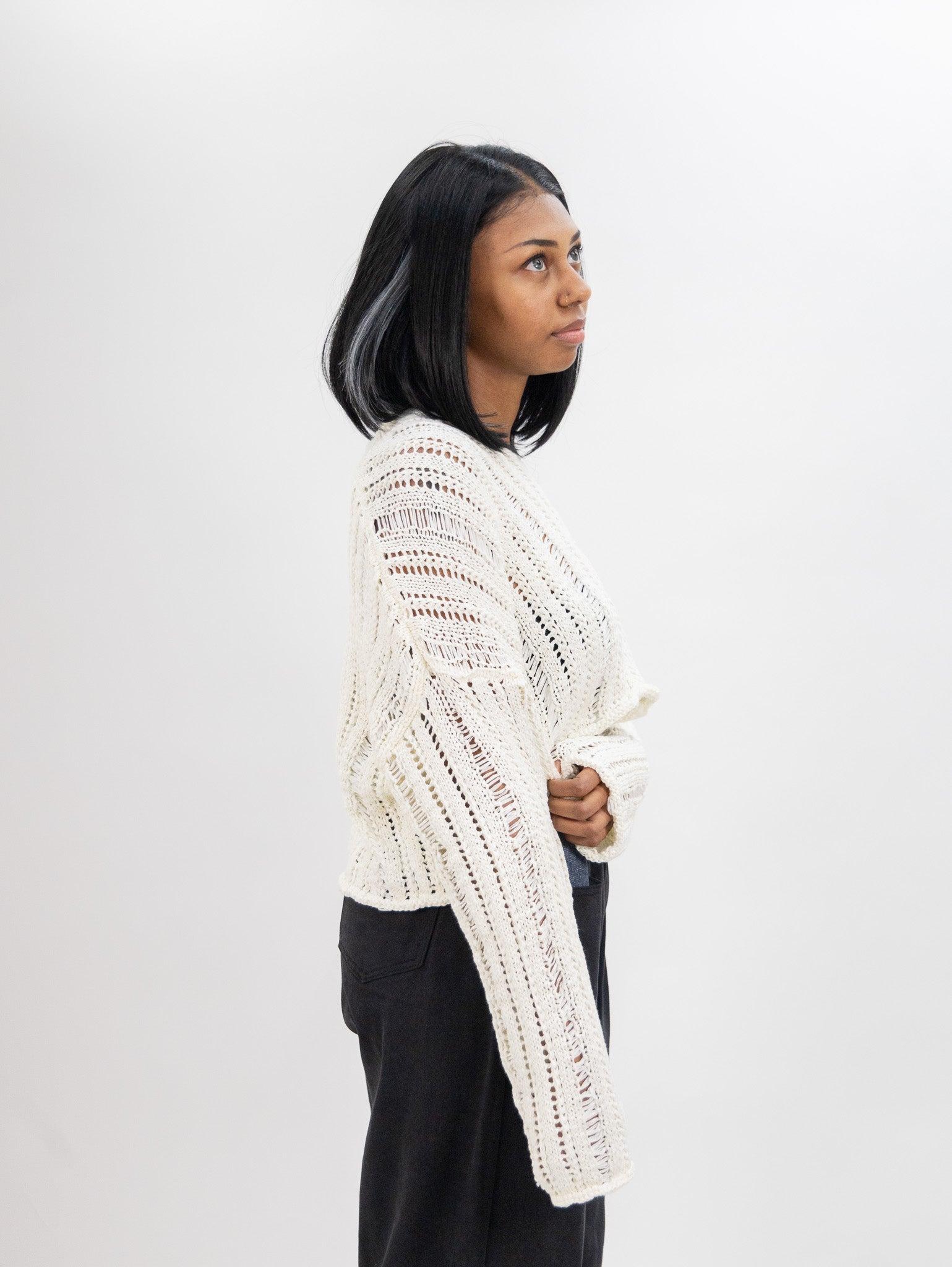 Moon River Crochet Knitted Top - Cream Product Image