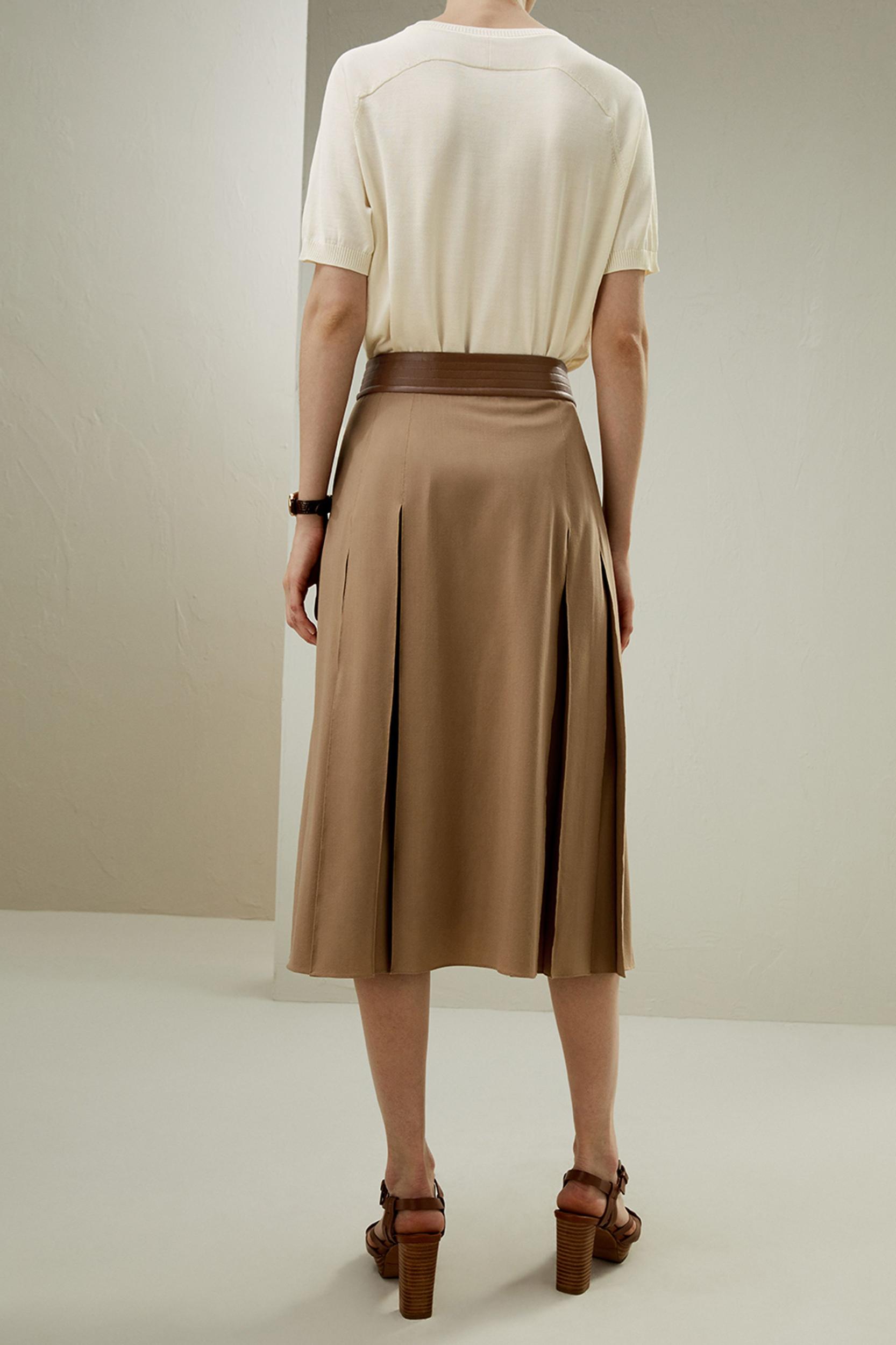 Merino Wool Wrap Midi Skirt Product Image