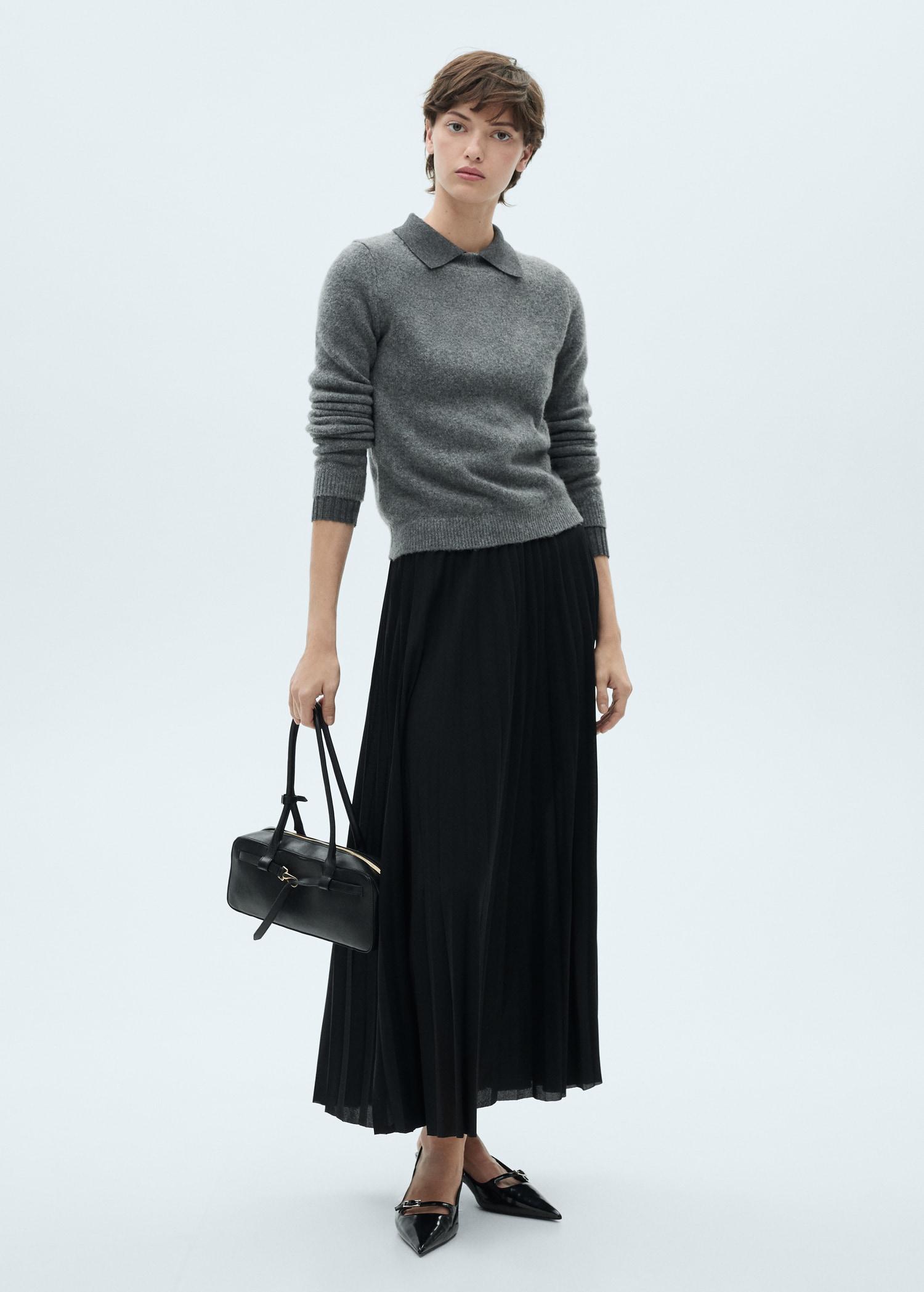 Pleated long skirt - Women | MANGO USA Product Image