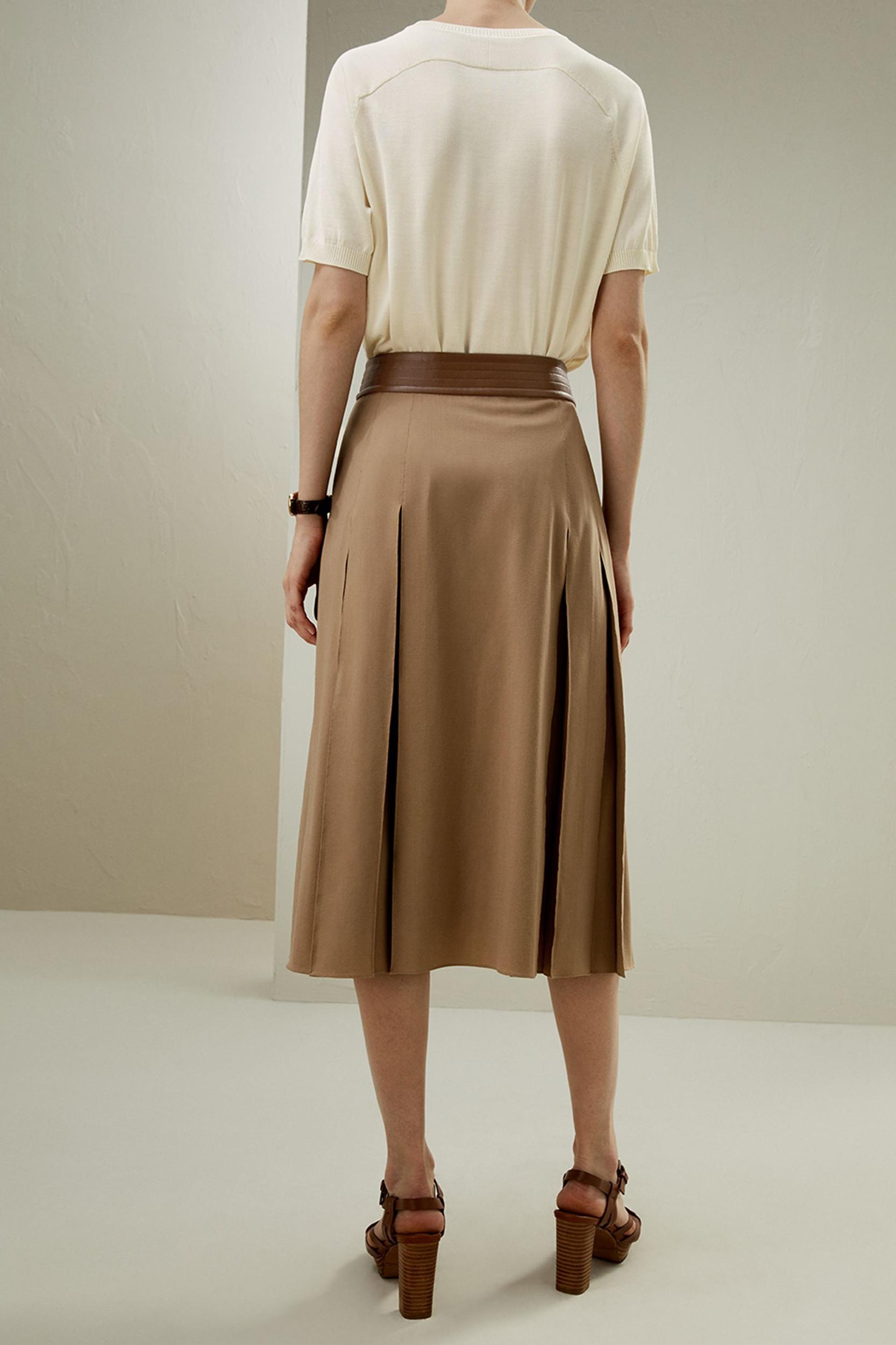 Merino Wool Wrap Midi Skirt Product Image