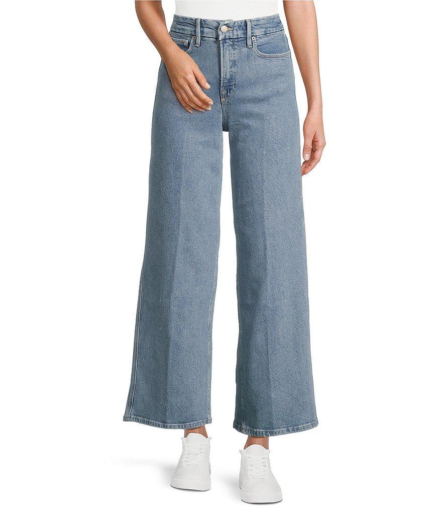 Good American Soft Tech Good Skate Cropped Wide Leg Jeans Product Image