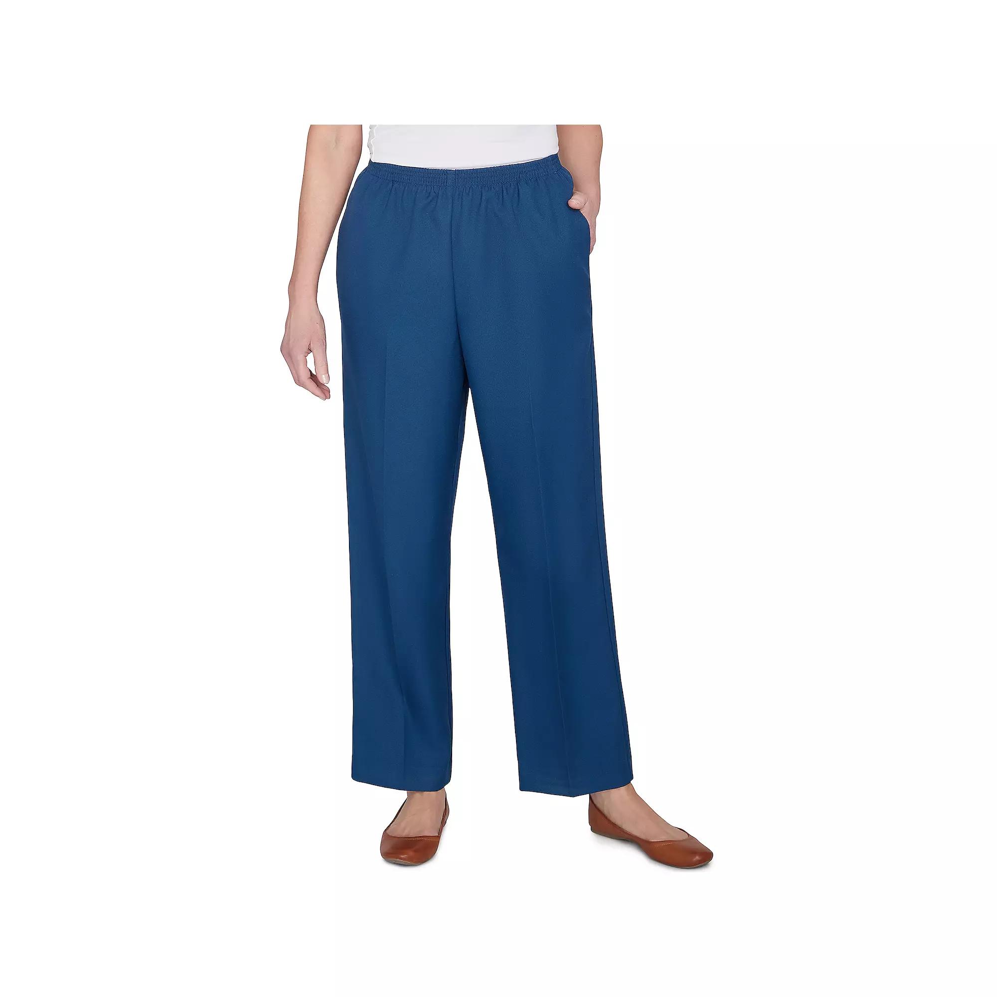 Women's Alfred Dunner All Around Elastic Poly Short Length Pants,  Product Image