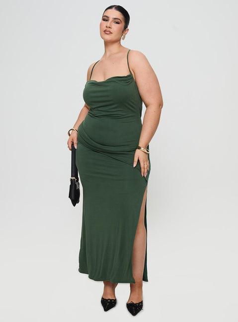 Marchesi Maxi Dress Green Curve Product Image