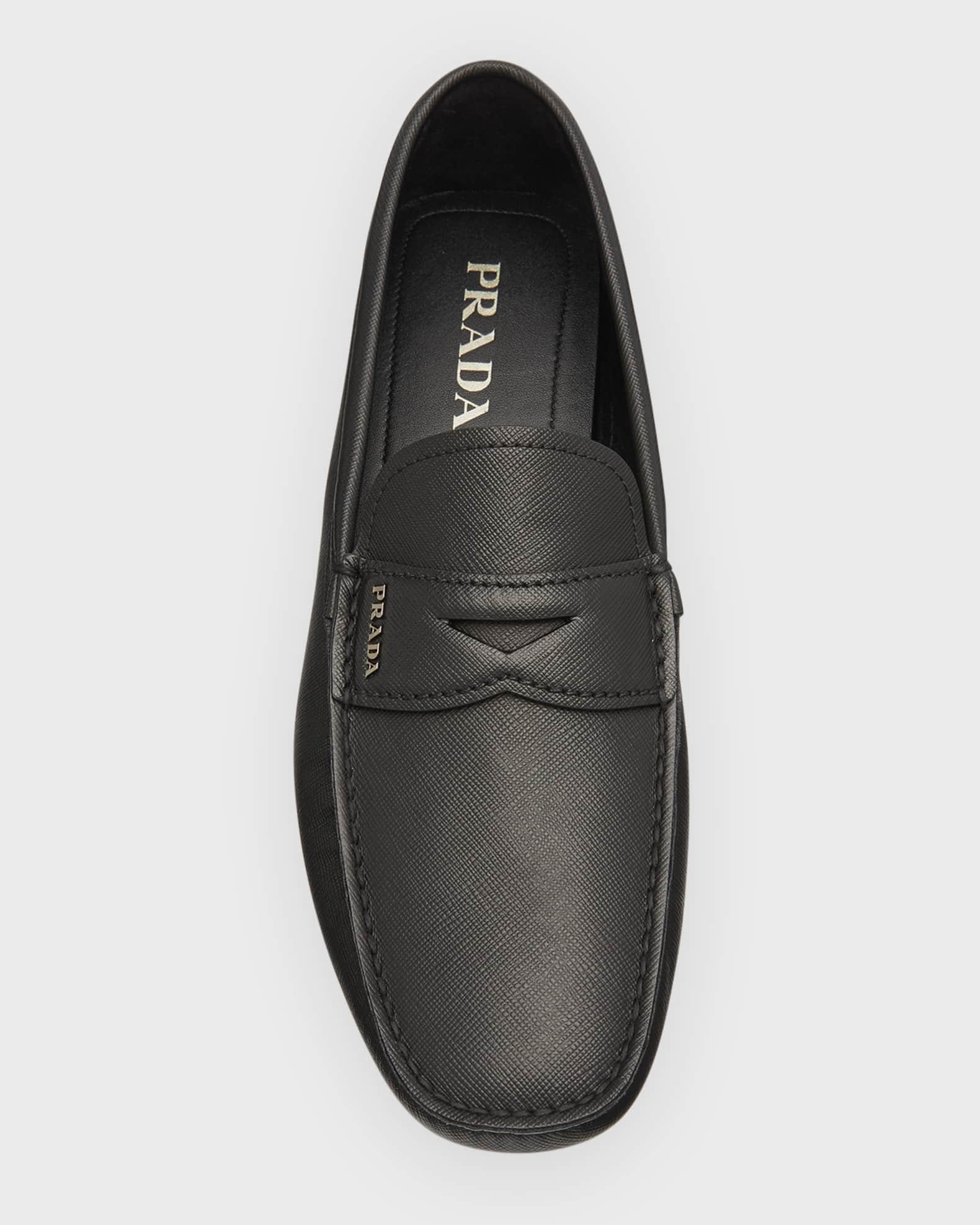 Men's Saffiano Leather Penny Drivers Product Image