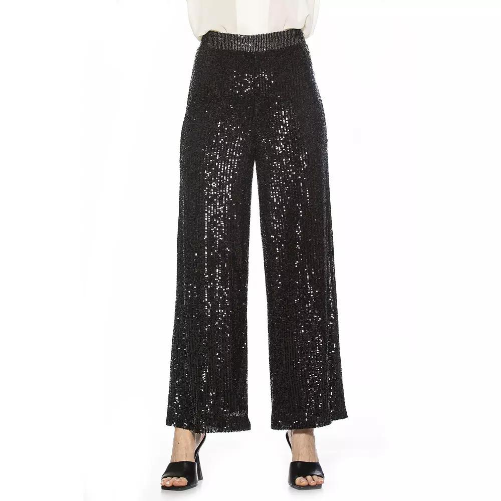 Women's ALEXIA ADMOR Wide-Leg Sequin Pants,  Product Image