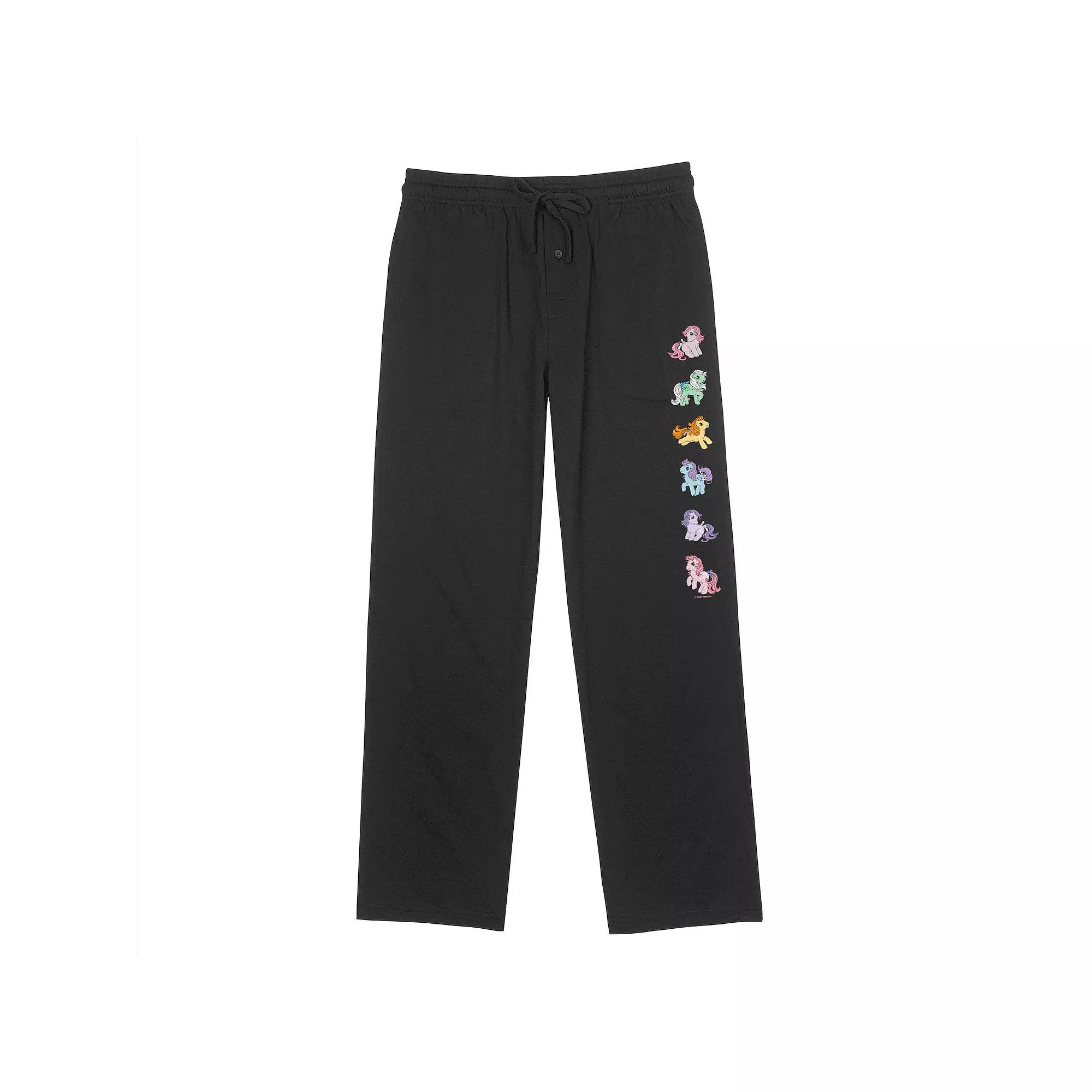 Men's MTV Orange and Pink Line Logo Pajama Pants, Size: Small, Black Product Image