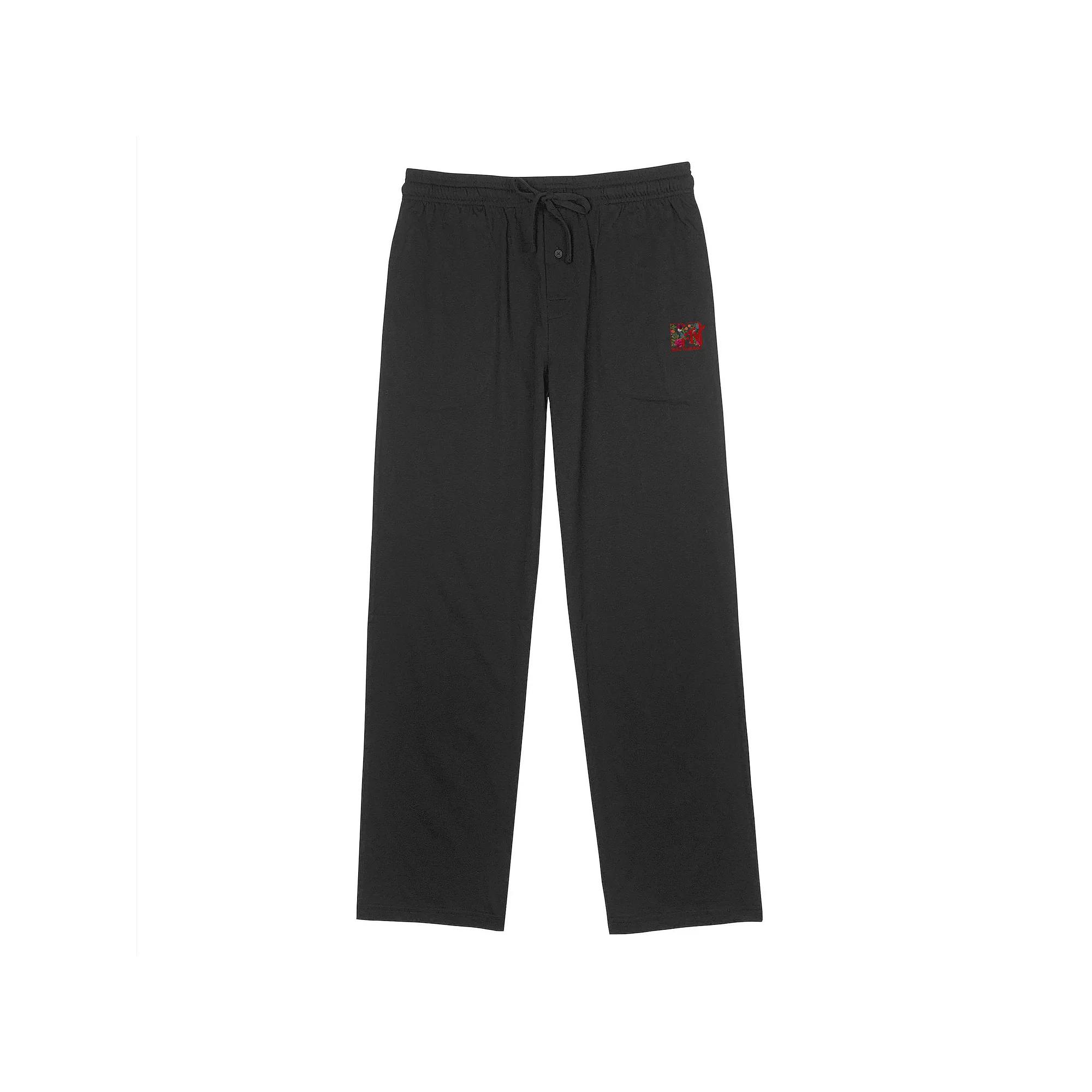 Men's MTV Botanical Red Logo Pajama Pants, Size: Small, Black Product Image
