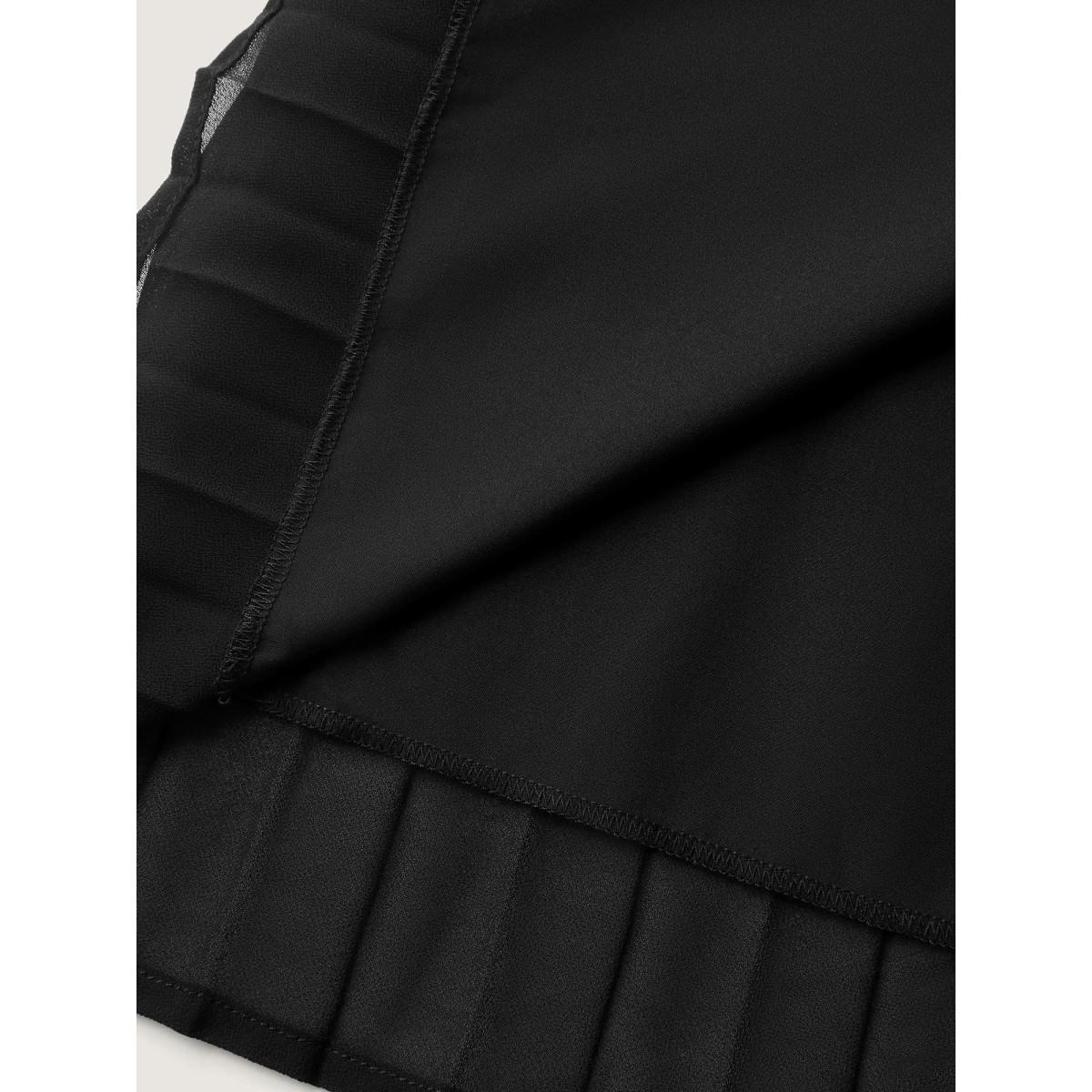 Plus Size Crossover Bodice Plicated Detail Midi Dress Black Women V-neck Sleeveless Curvy BloomChic 18-20/2X Product Image