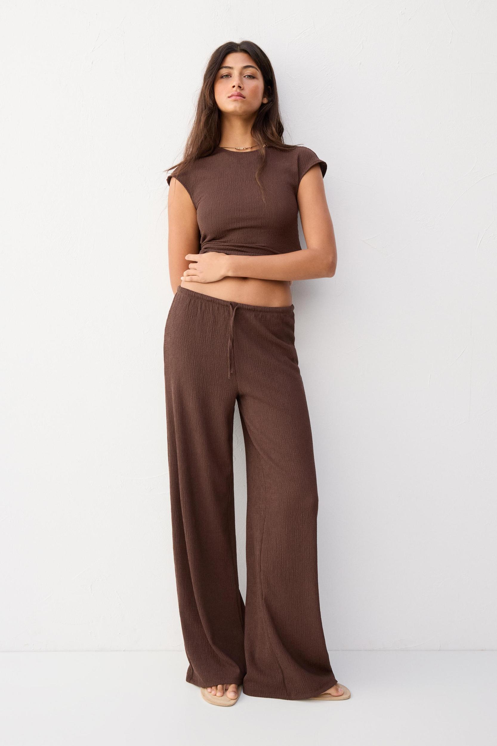 Wide-leg crepe pants Product Image