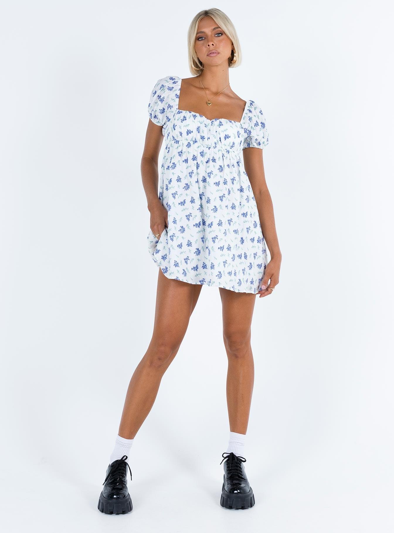 Lets Dance Mini Dress Blue Floral Product Image