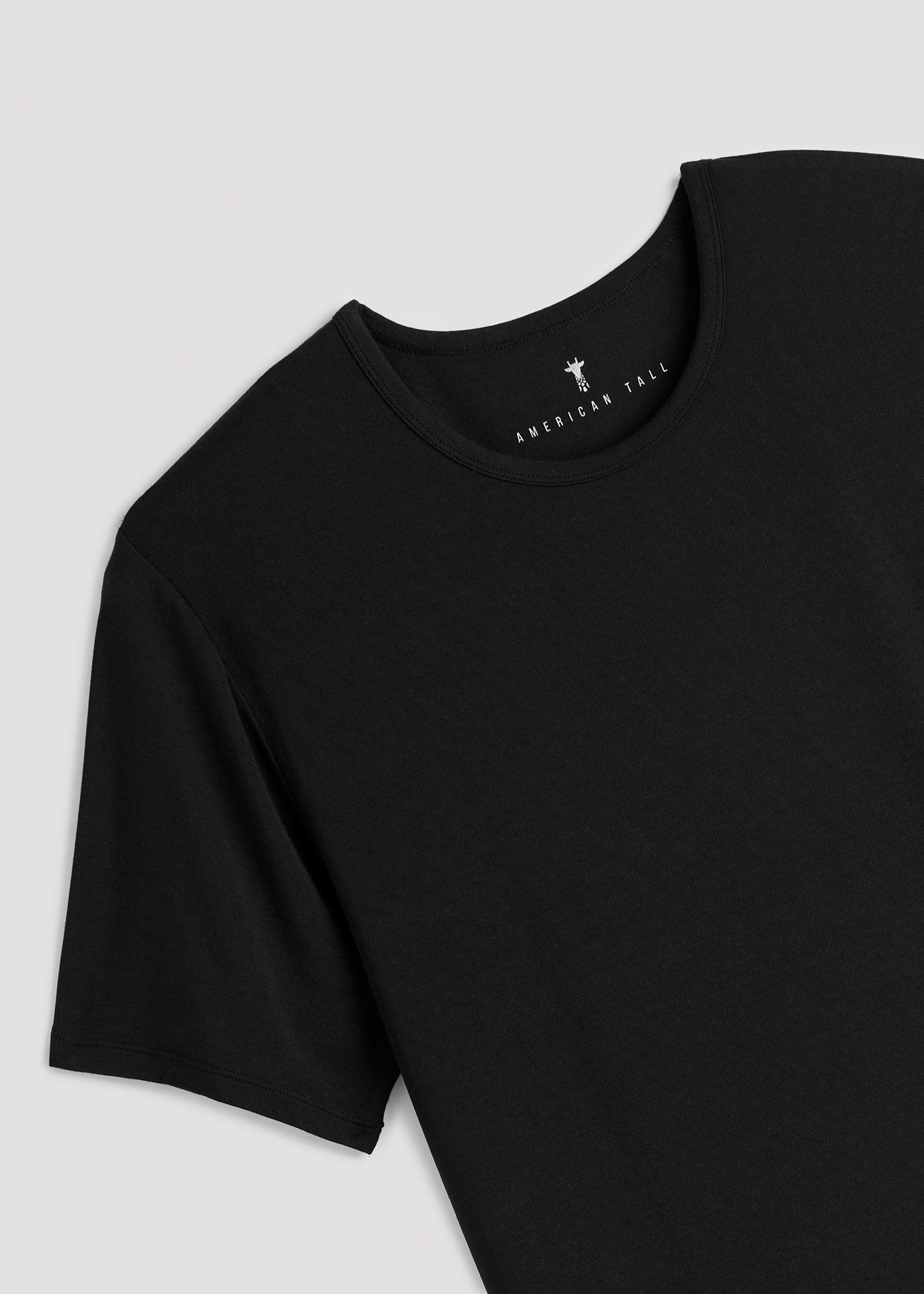 2-Pack Luxe Modal Crewneck Undershirts for Tall Men in Black Male Product Image