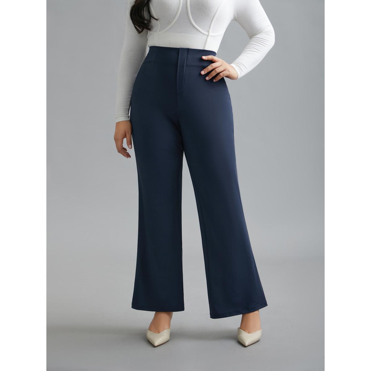 Plus Size Stretchy Waist Plain Bootcut Leggings Women Midnight Elegant High stretch Bootcut Mid Rise Everyday Leggings BloomChic 26/4X Product Image