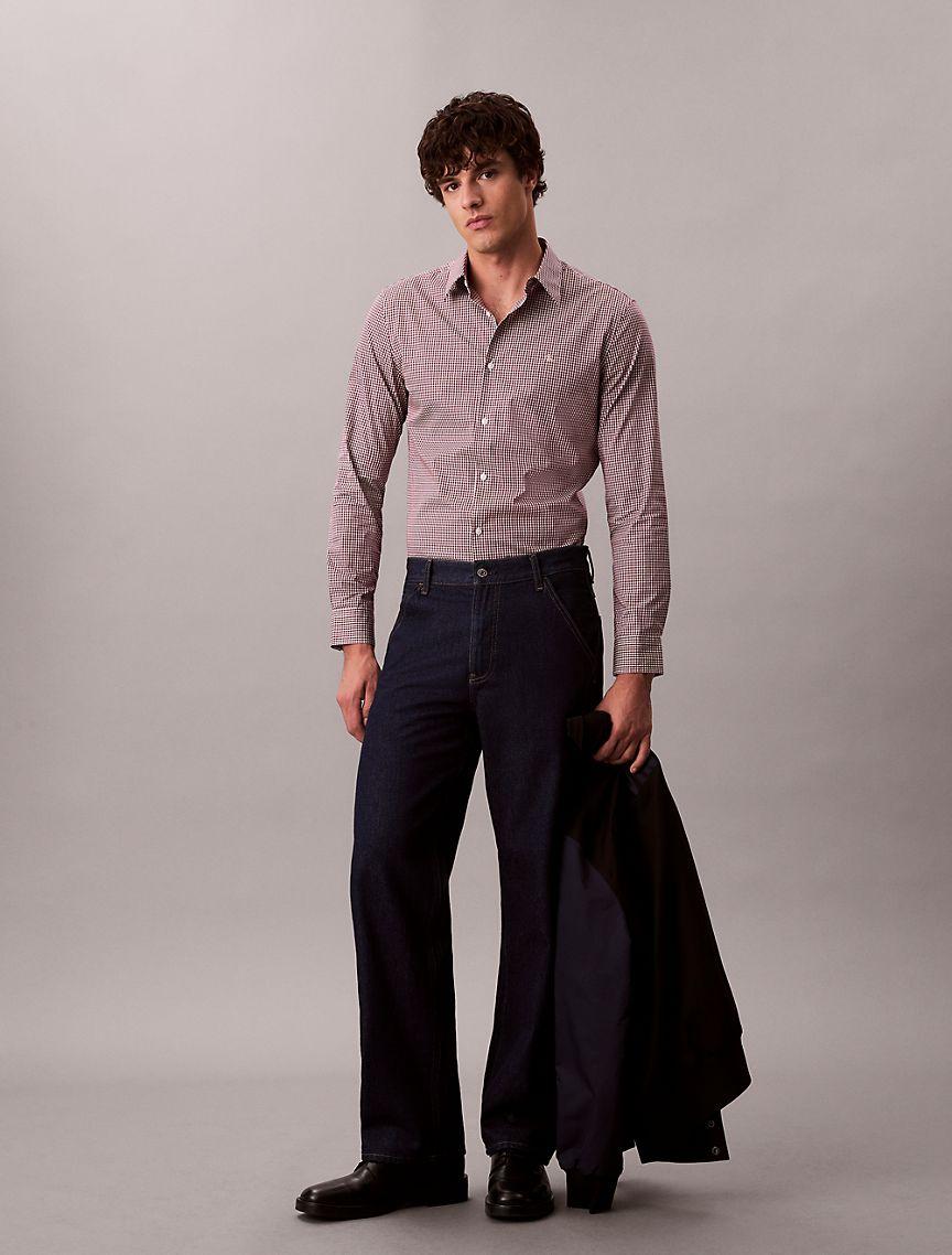 Gingham Slim Button-Down Shirt  Product Image