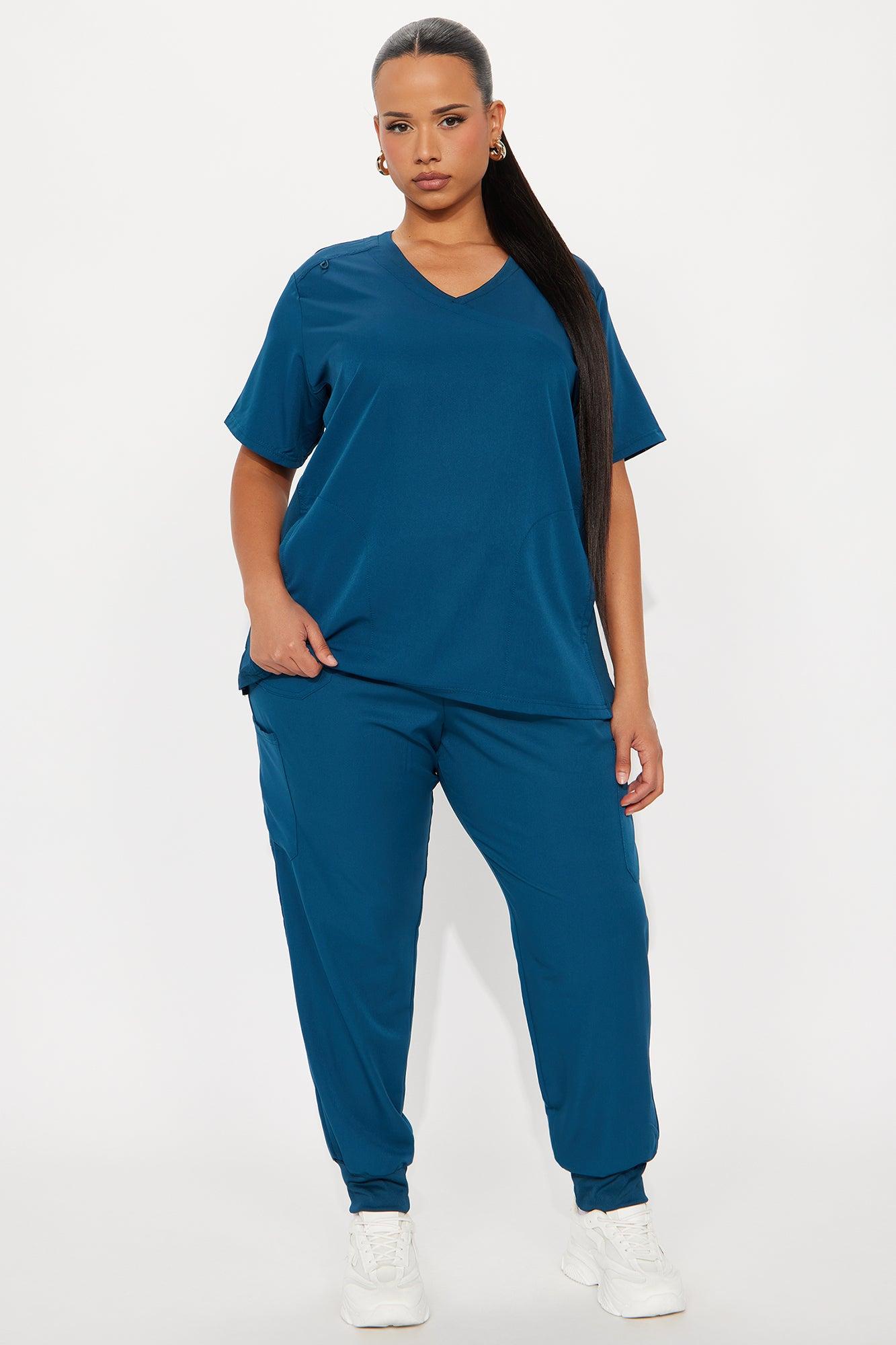Get To Work Stretch Uniform Scrub Jogger Set - MidnightBlue Female Product Image
