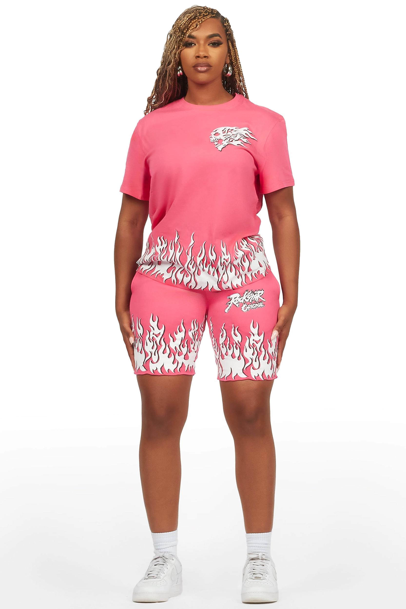 Arais Hot Pink T-Shirt Short Set Female Product Image