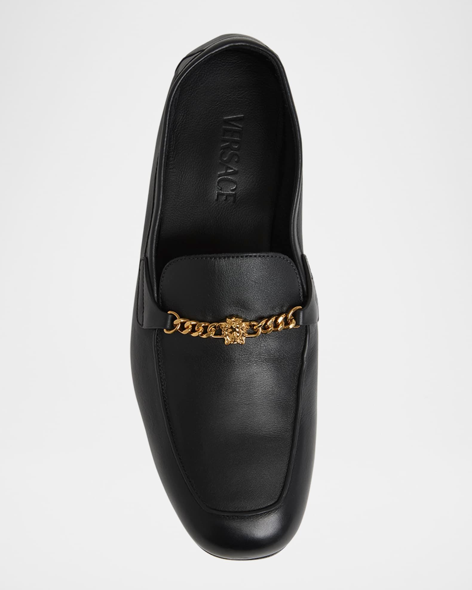 Men's Leather Medusa-Chain Loafers Product Image
