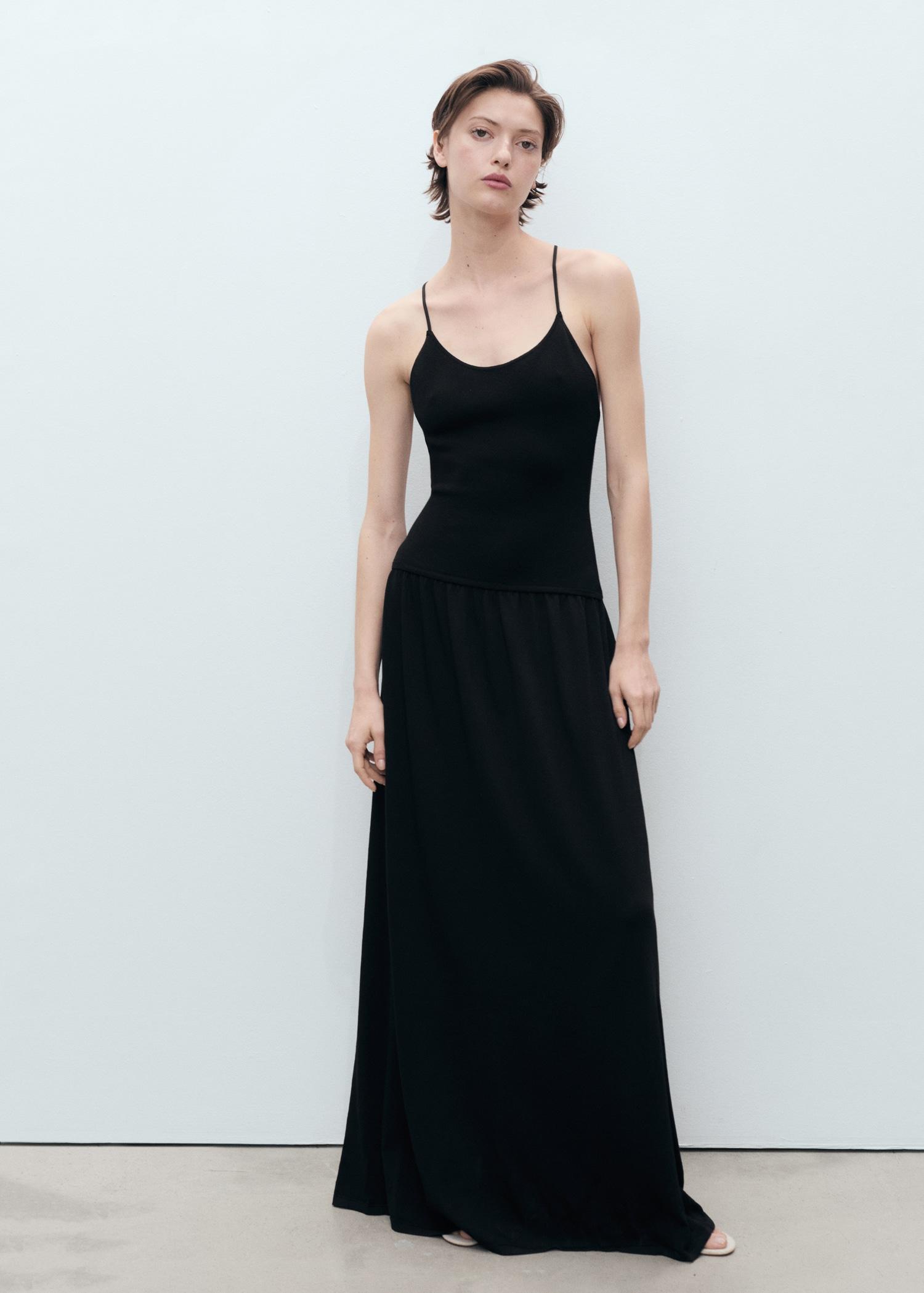 Cross-back knitted dress - Women | MANGO USA Product Image