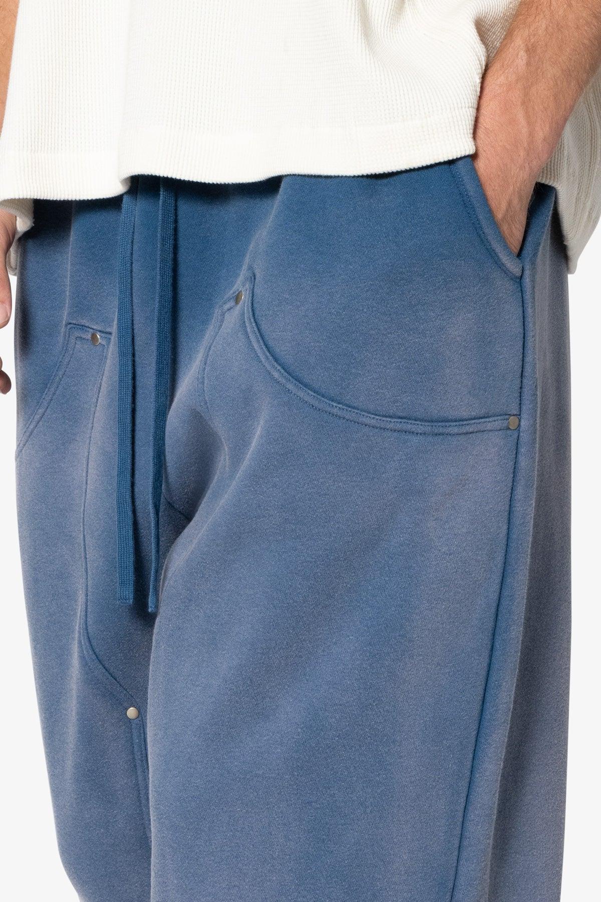 West Double Knee Sweatpants - Blue Product Image