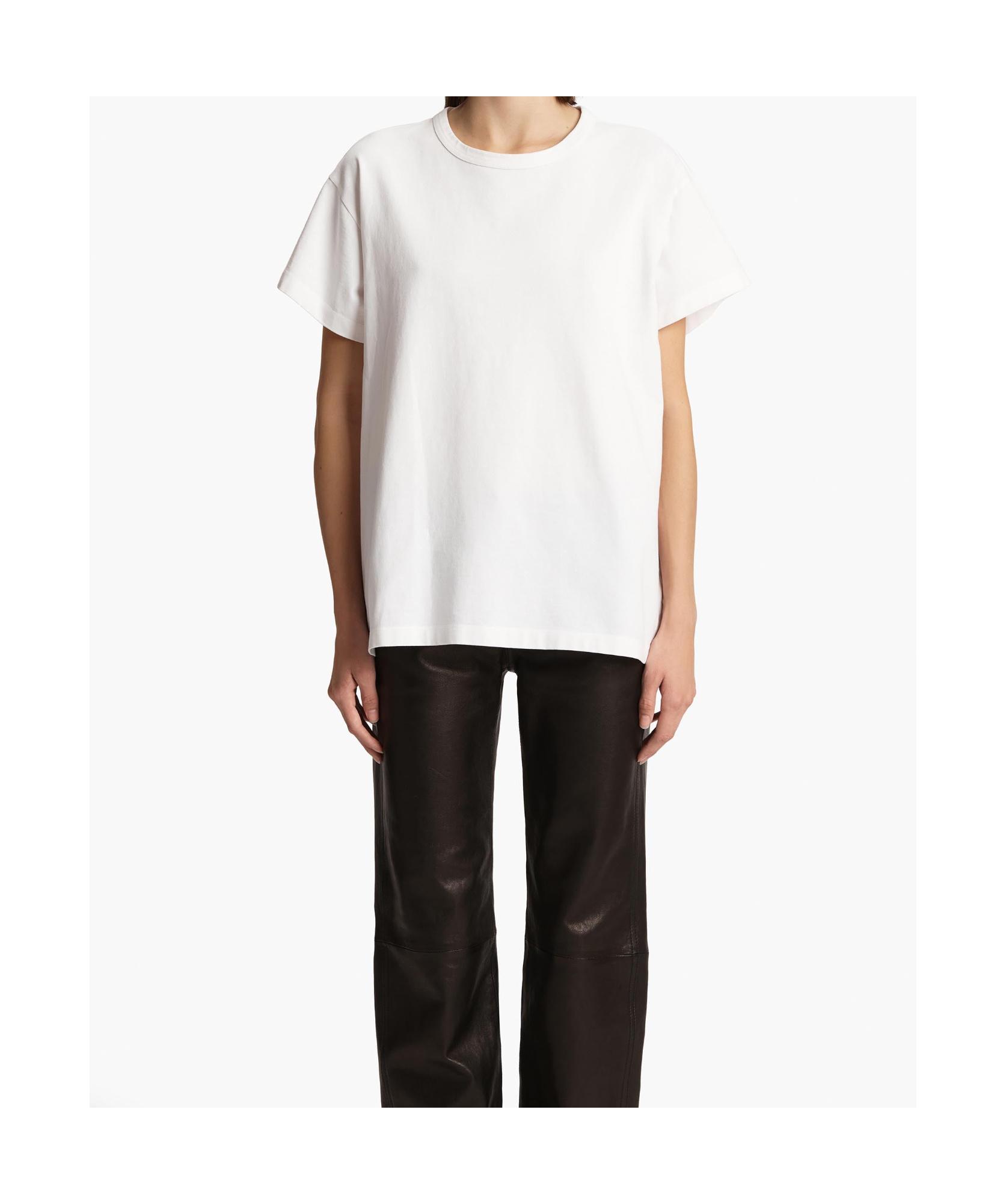 KHAITE Womens White Mae Brand-patch Cotton-jersey T-shirt In Cream Product Image