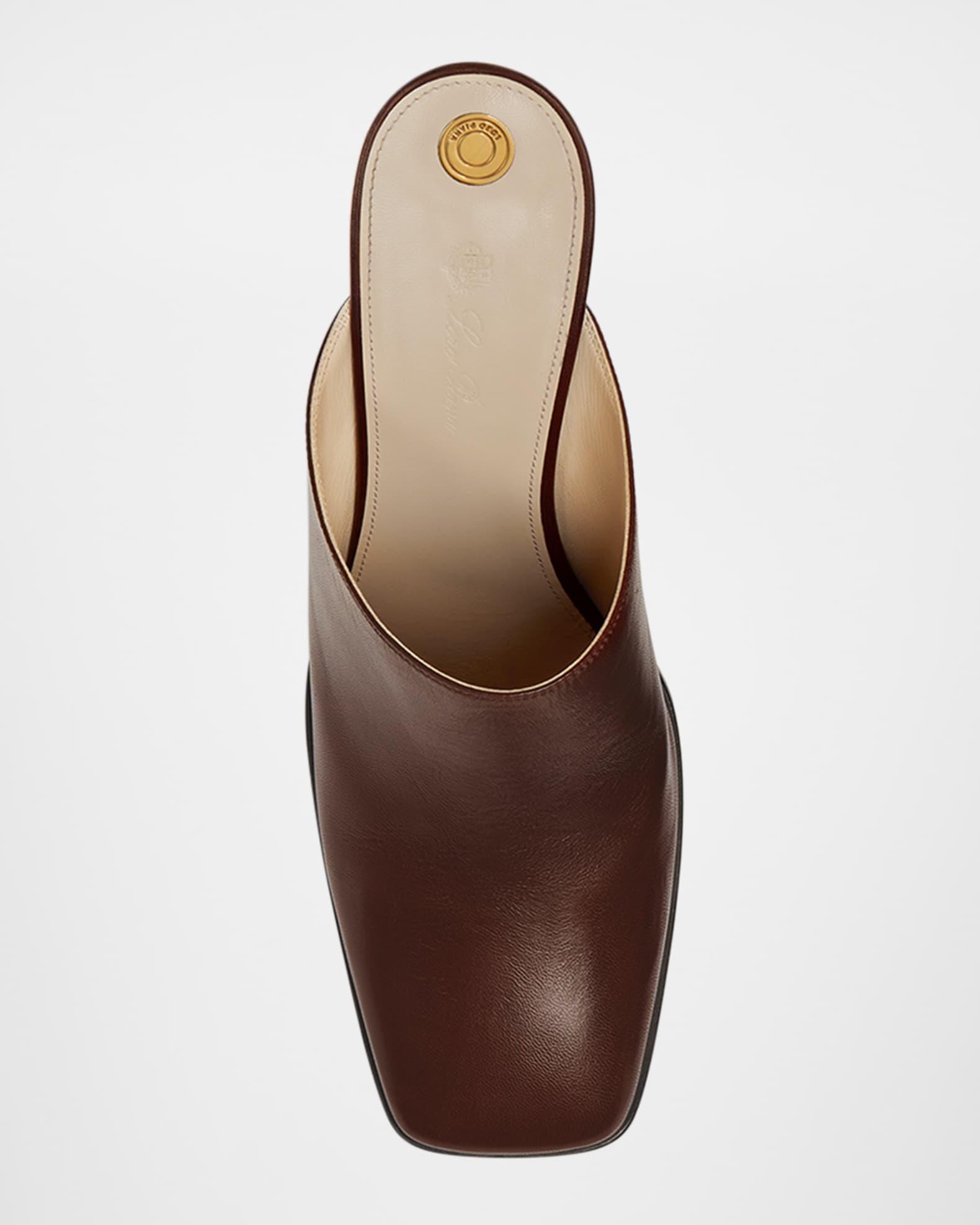 Alba Leather Square-Toe Mules Product Image