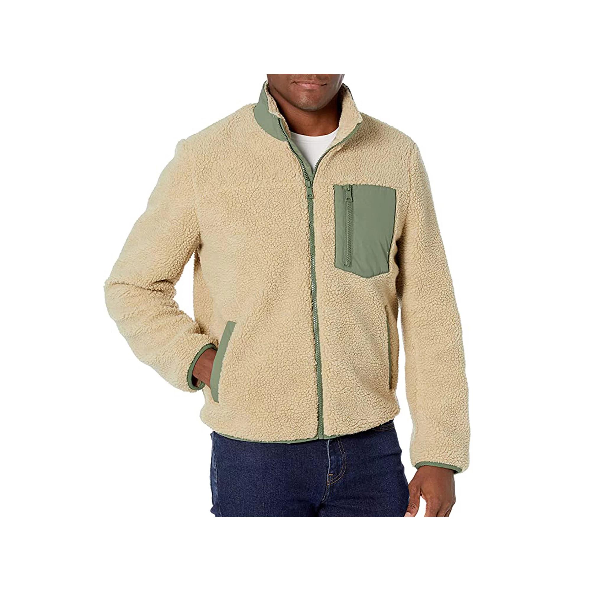 Men's G.H. Bass & Co. All-Over Sherpa Stand-Collar Jacket, Size: Large, Brown Product Image