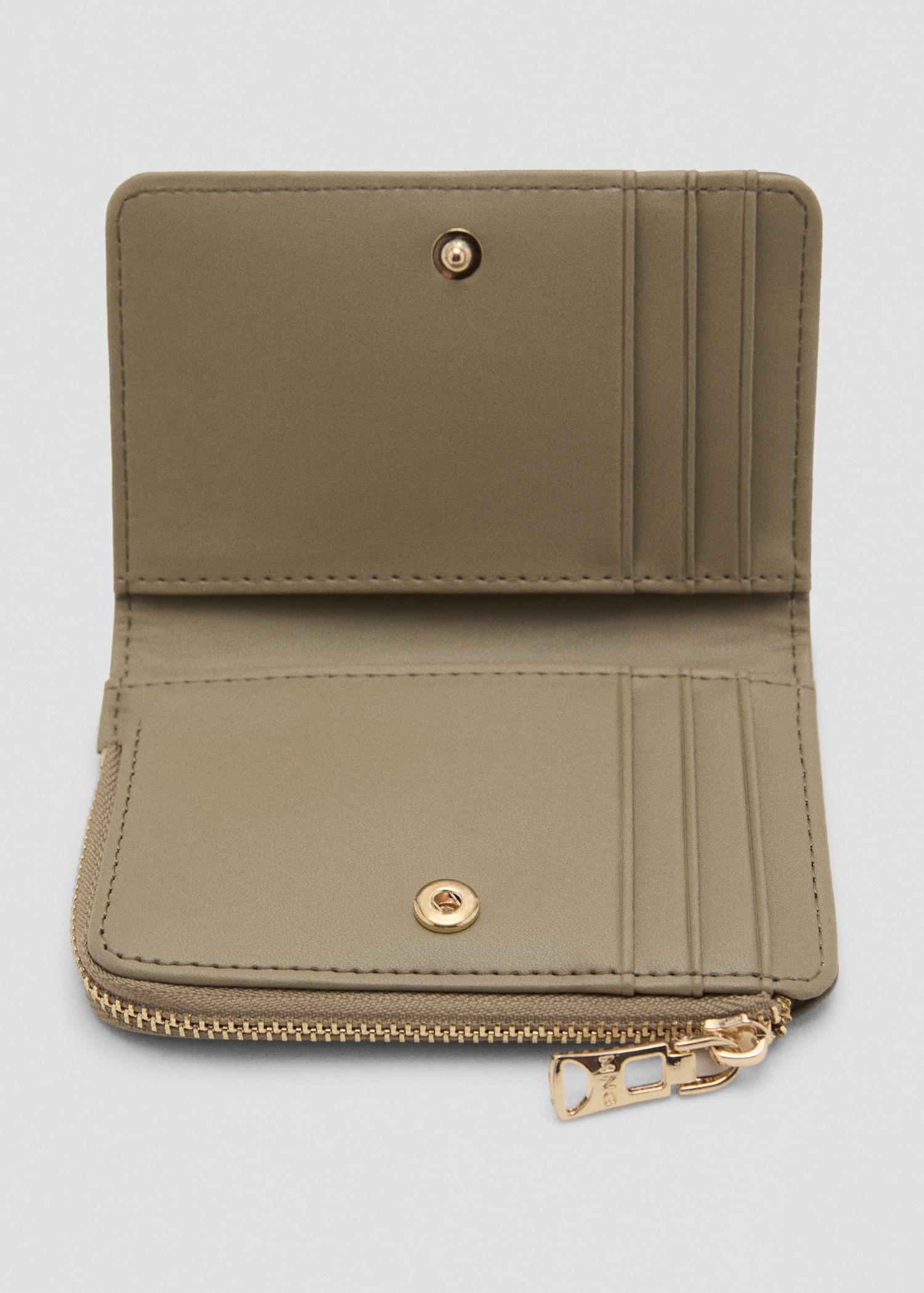 Safiano-effect wallet with flap - Women | MANGO USA Product Image