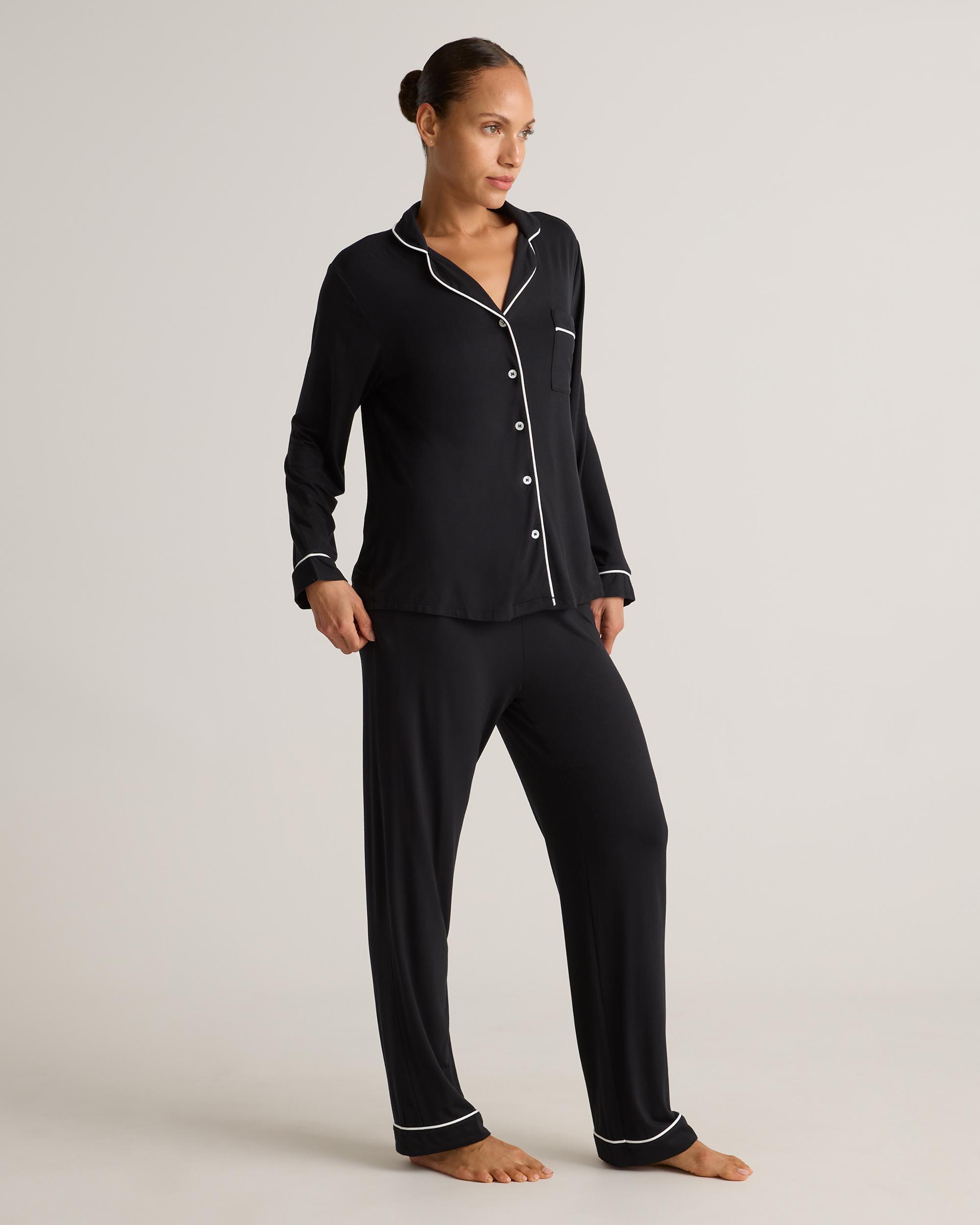 Quince | Women's Bamboo Jersey Long Sleeve Pajama Set Size XL Product Image
