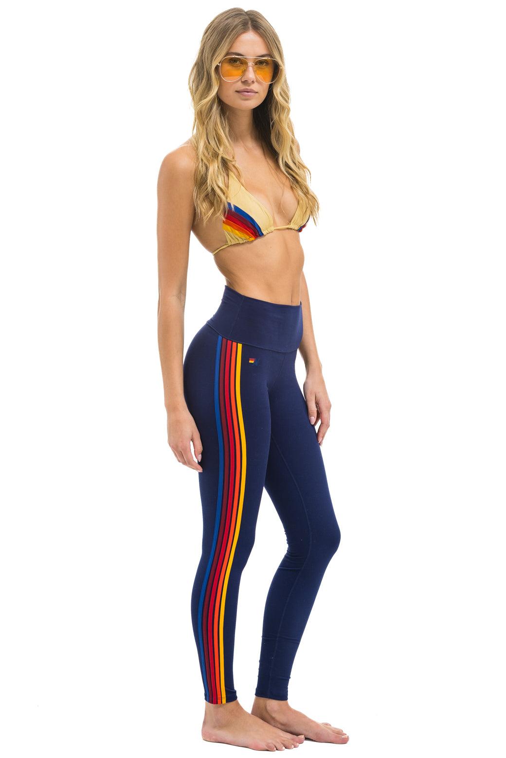 FULL LENGTH HI-RISE 5 STRIPE LEGGINGS - NAVY Female Product Image
