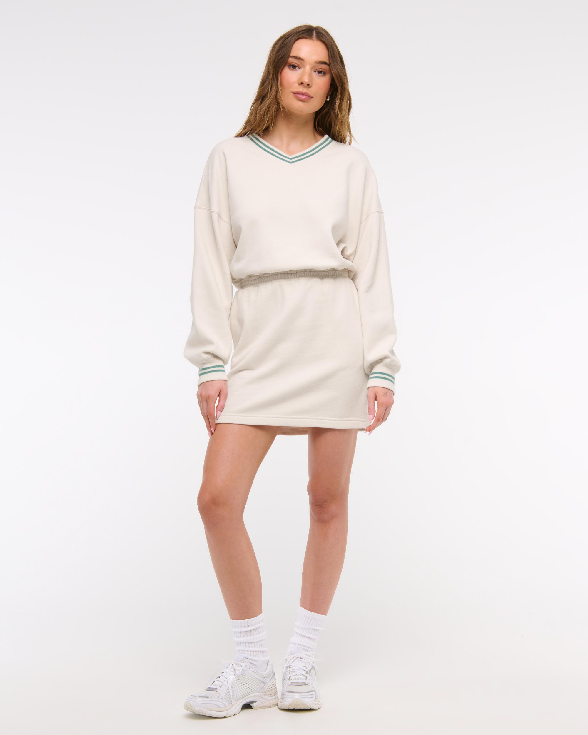 Fleece V-Neck Mini Dress Product Image