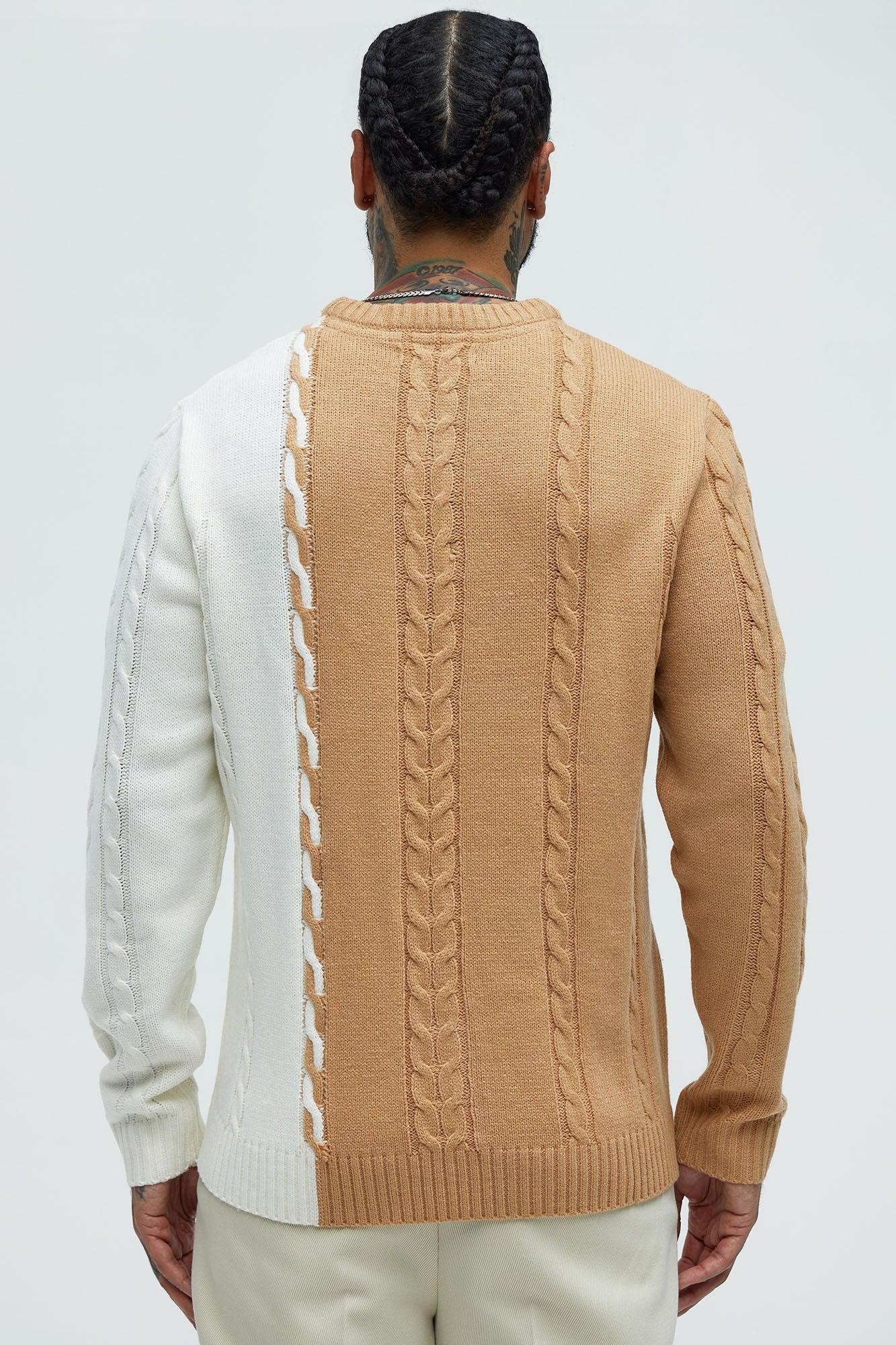 Cody Cable Knit Sweater - Camel/combo Male Product Image