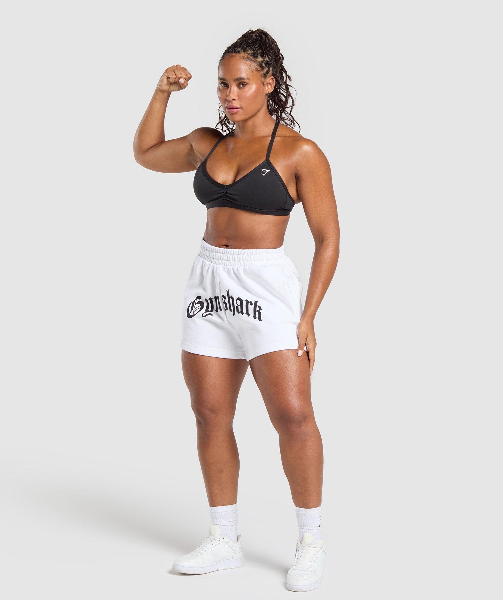 Gymshark Strength Department Graphic Shorts - White Female Product Image